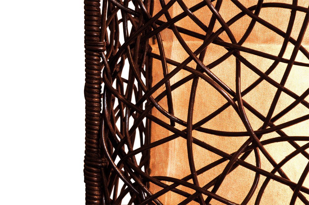 Hacienda Del Sol Stehlampe Stehleuchte Stehlampe mit Natur-Rattan-Geflecht Stoffschirm für LEDs, Leuchtmittel austauschbar (nicht im Lieferumfang enthalten)
