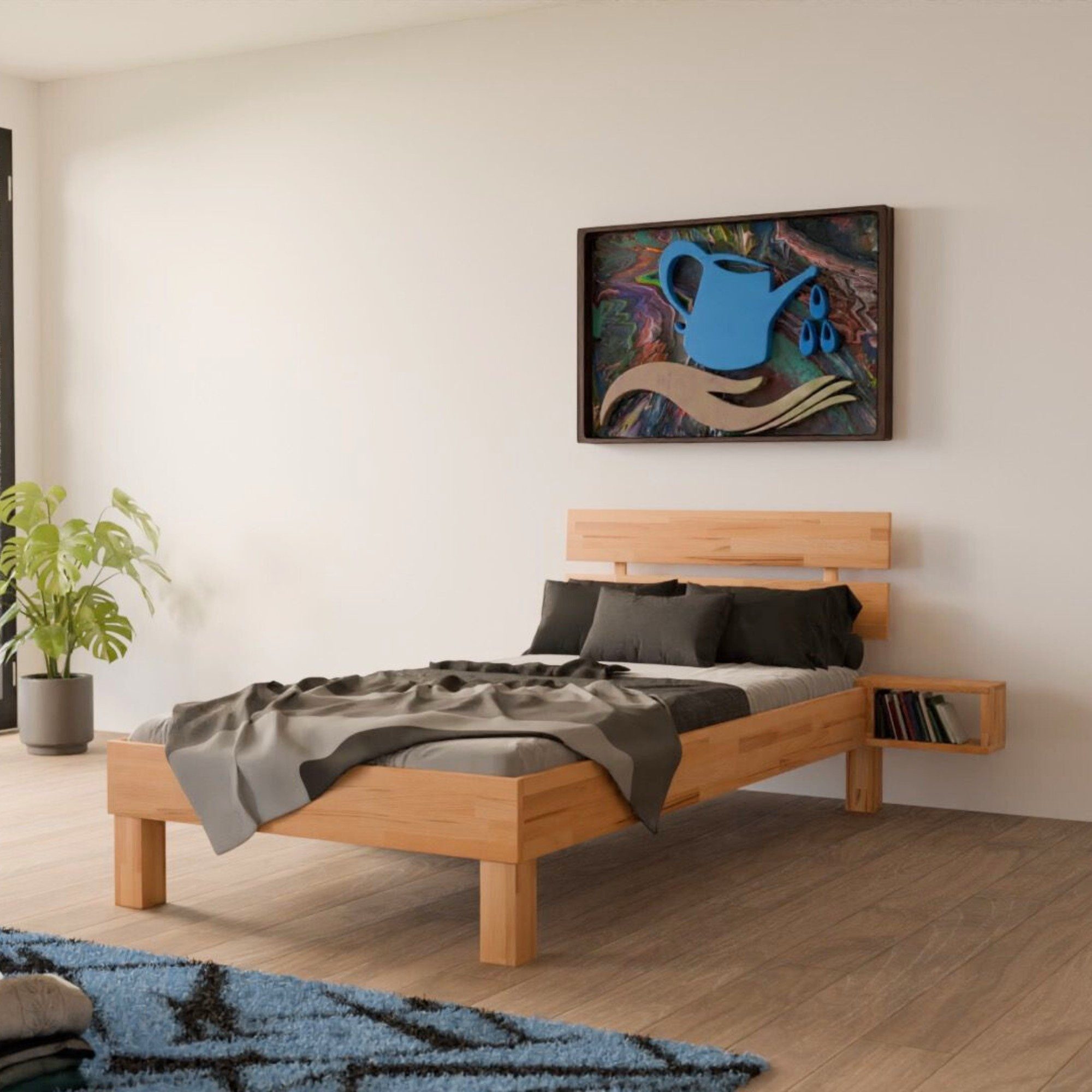 MeinMassivholz Massivholzbett PALMA Kernbuche (Verfügbar als Einzelbett & D günstig online kaufen