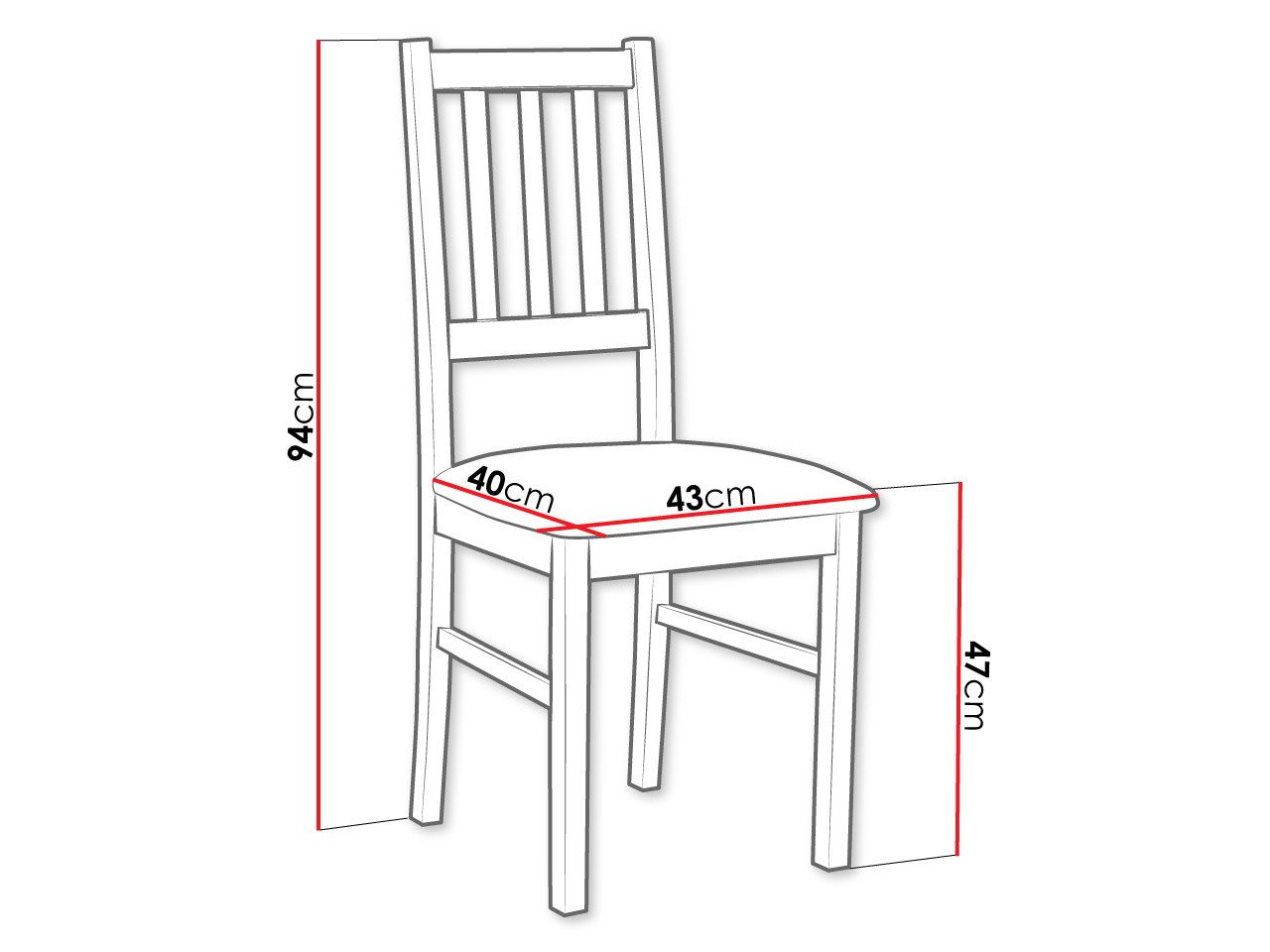 MIRJAN24 Stuhl Bos IV (1 Stück), aus Buchenholz, 43x40x94 cm günstig online kaufen