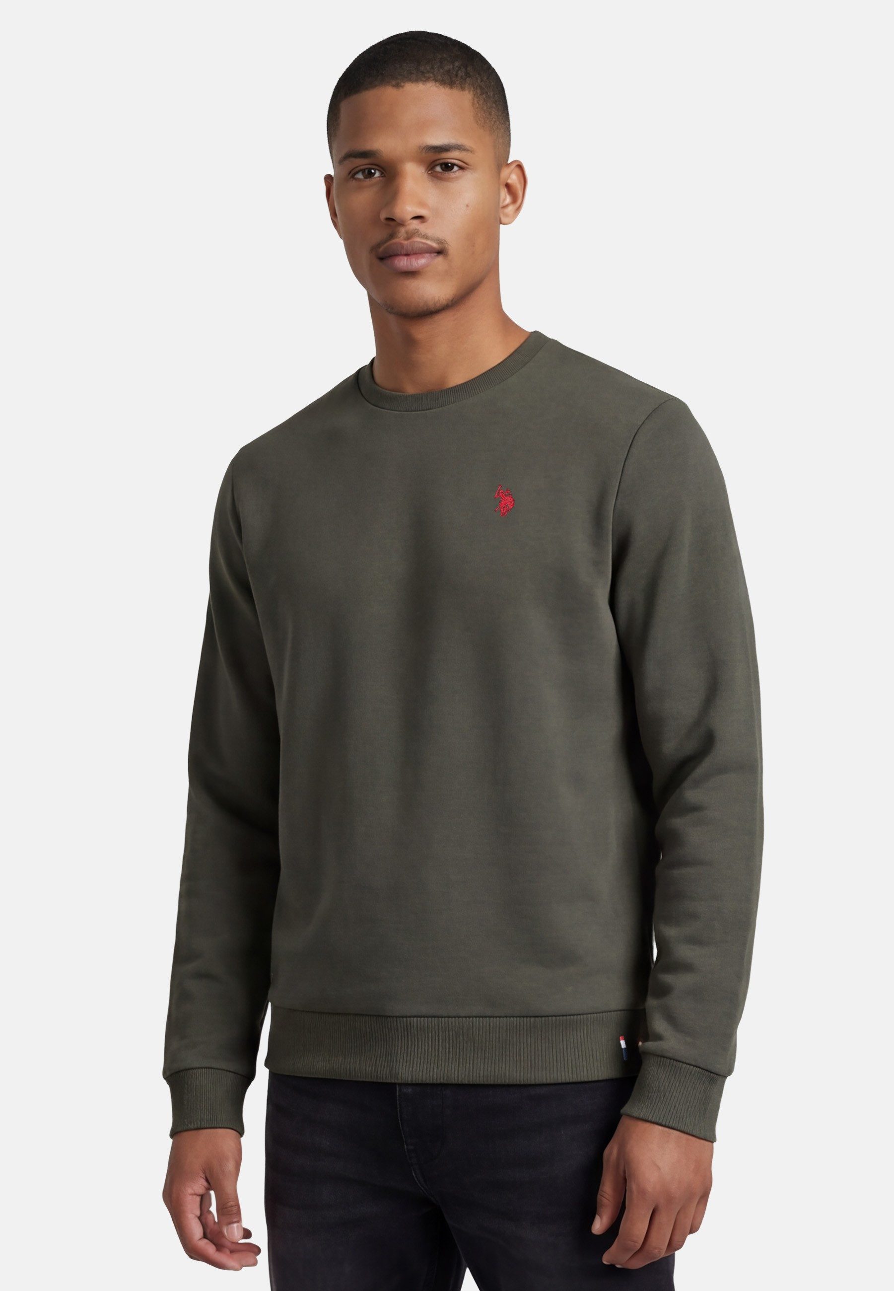 U.S. Polo Assn. Rundhalspullover USJaxxon – Herren Sweatshirt mit Rundhalsausschnitt Weiche Baumwollmischung, formstabil und mit Logo-Stickerei
