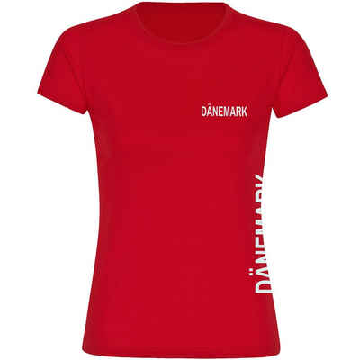 multifanshop T-Shirt Damen Dänemark - Brust & Seite - Frauen