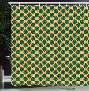 Abakuhaus Duschvorhang Moderner Digitaldruck mit 12 Haken auf Stoff Wasser Resistent Breite 175 cm, Höhe 180 cm, Tropisch Monsteras Zebra Kulisse