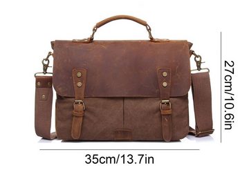 OKWISH Henkeltasche Umhängetasche Handtasche Leder Canvas Tragetasche Aktentasche Tasche (Schultertasche Arbeitstasche Messenger-Tasche Top Griff Schultergurt, Freizeittasche, Ledertasche, Unitasche, Bürotasche, luxuriös Luxus, Vintage), für Herren Frauen Jungen Freizeit Arbeit Business Schule Büro Reisen