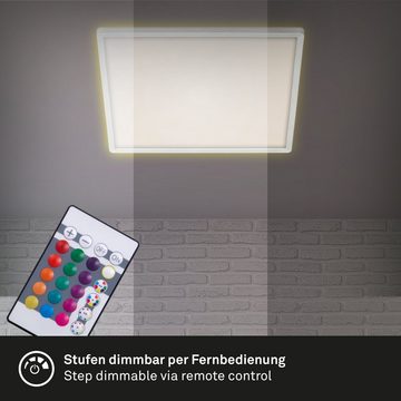 Briloner Leuchten LED Panel 7091-416, dimmbar, Fernbedienung, ultraflach, indirektes Licht, LED fest verbaut, Neutralweiß, Farbwechsler, Kaltweiß, Tageslichtweiß, Warmweiß, Deckenlampe, 42x42x2,8cm, Weiß, 22W, Wohnzimmer, Schlafzimmer, Küche