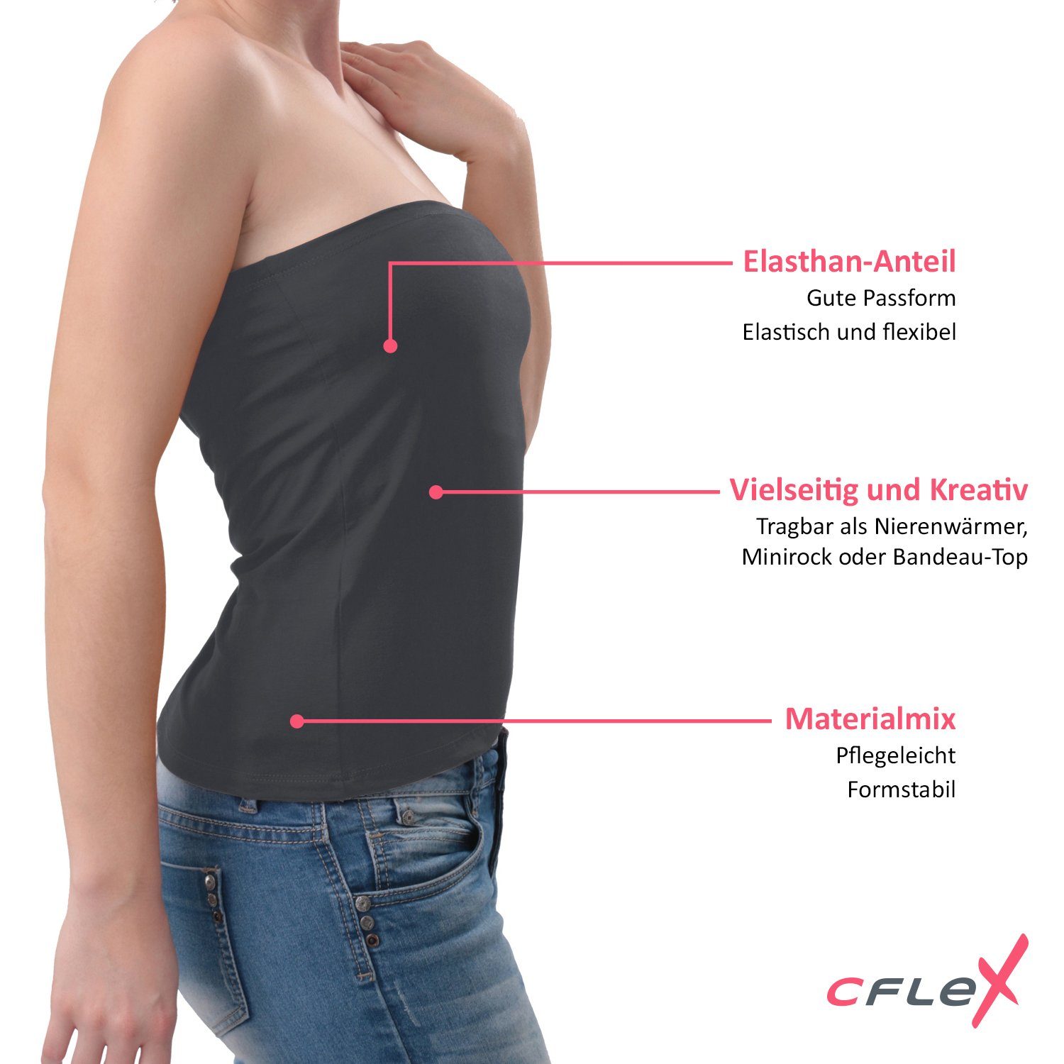 CFLEX Bandeautop Variotube Damen Tube-Oberteil, Shirtverlängerung & Miniroc günstig online kaufen