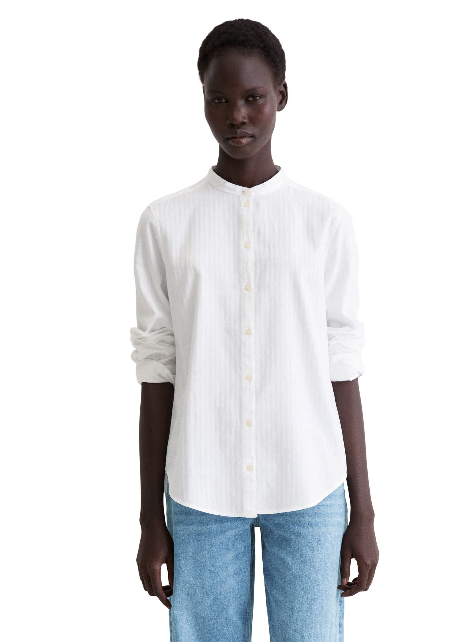 Marc O'Polo Langarmbluse aus tonal gestreifter Baumwolle günstig online kaufen