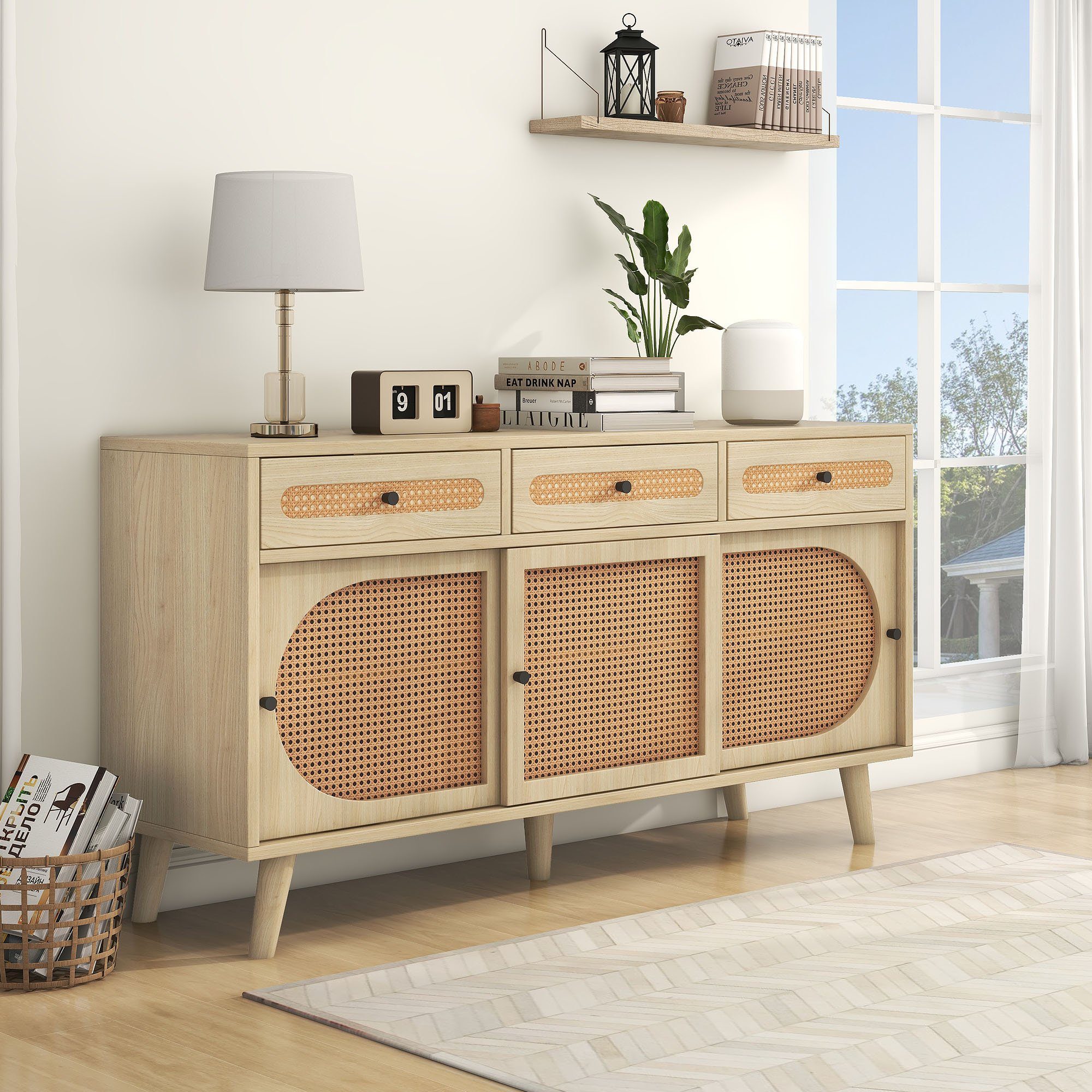 OKWISH Sideboard Kommode mit Schublade und 6 Fächer (1 St), Kommode mit Rat günstig online kaufen