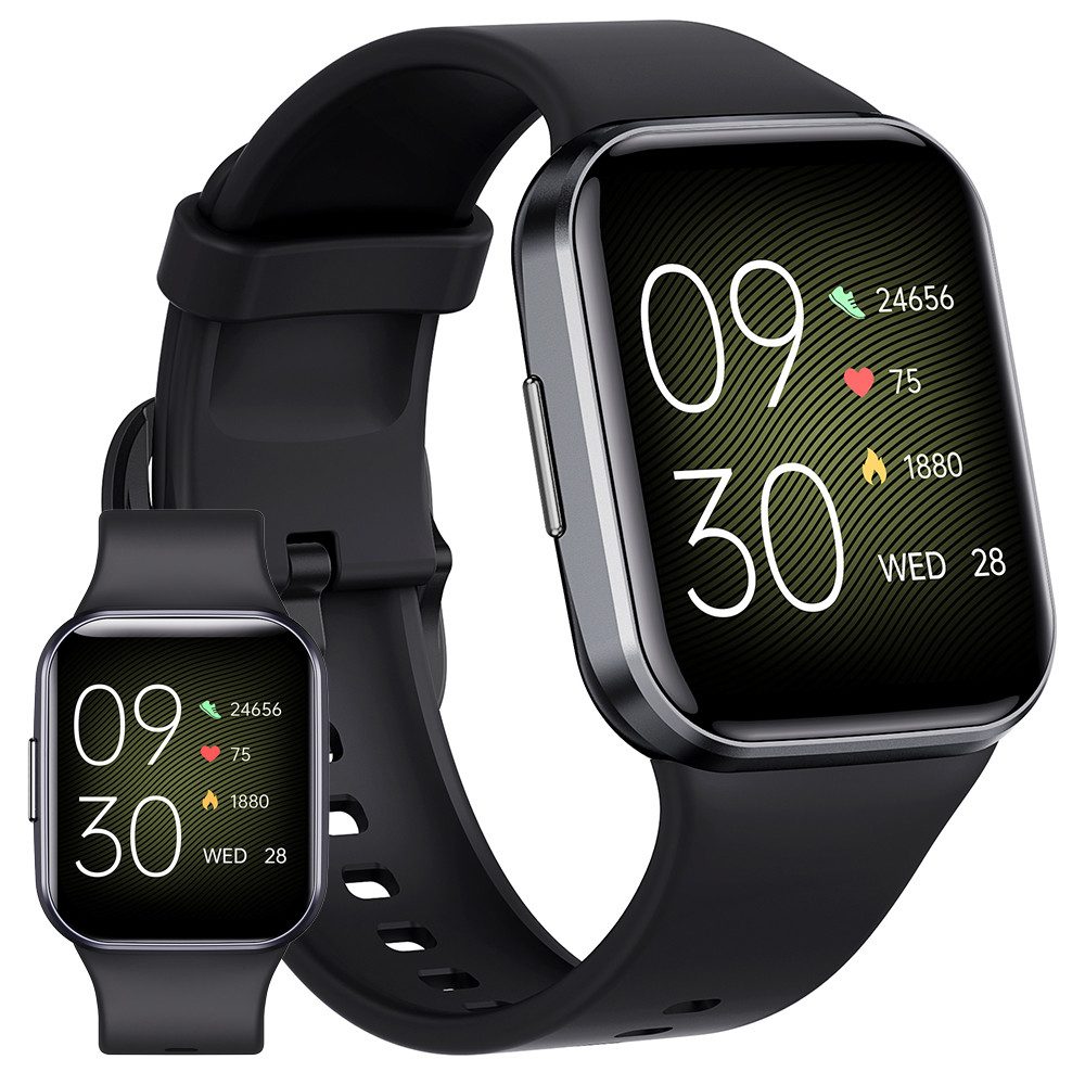 HOUROC Smartwatch für Damen Herren, Fitness Tracker Uhr mit Anruffunktion Smartwatch (1.69" HD Voll Touchscreen Zoll), IP67 Wasserdicht Pulsmesser Schrittzähler Aktivitätstracker