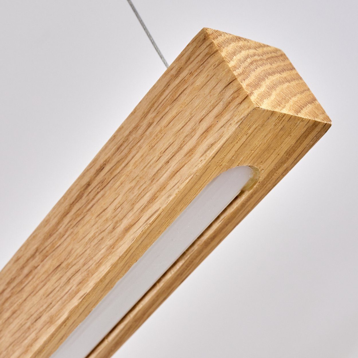 Holz/Metall hofstein Lichtschalter über herkömmlichen LED, Natur/Weiß, »Arghen« aus max. Kelvin, in Lumen, Pendelleuchte dimmbar 3150 Hängelampe 3000