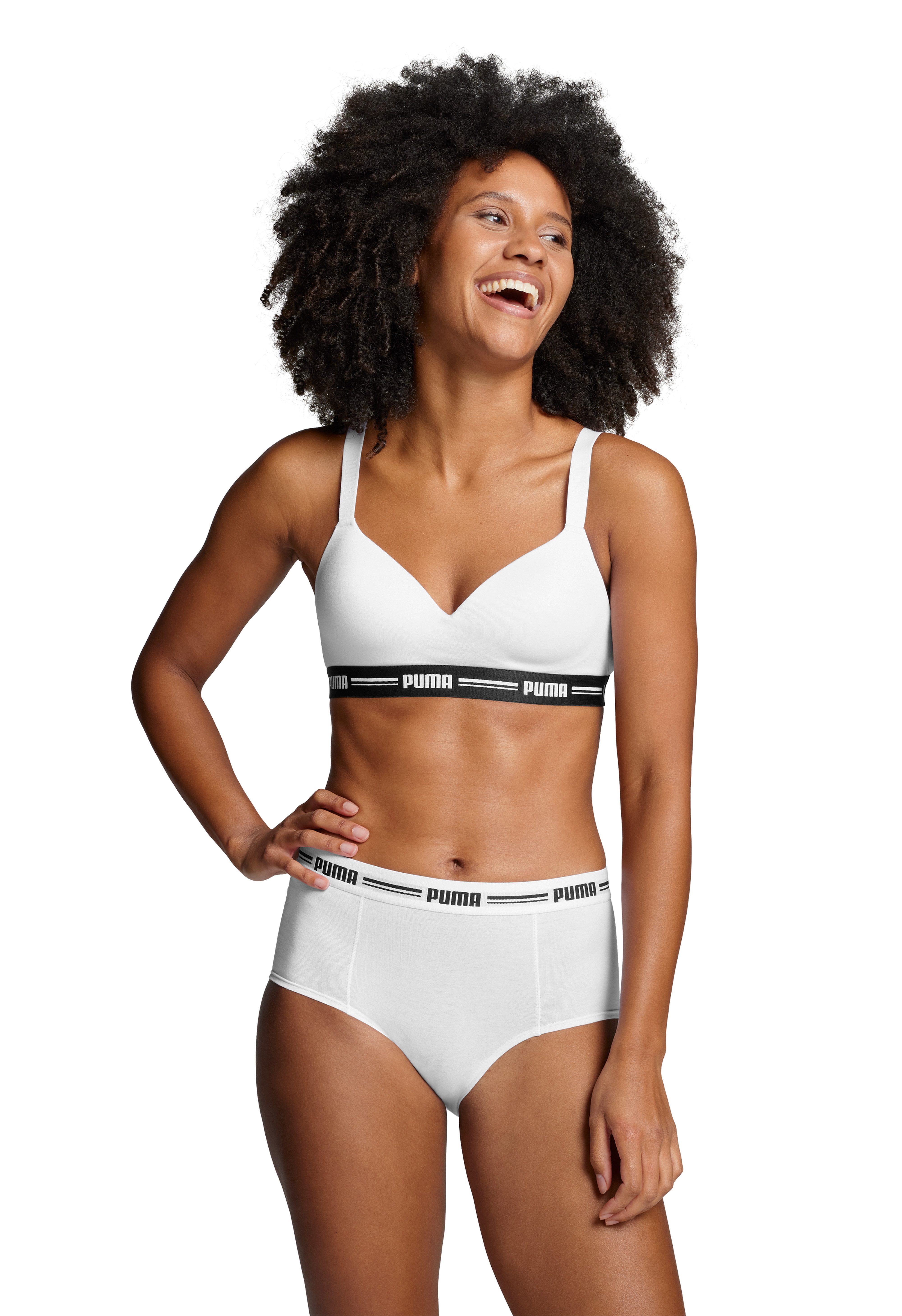 PUMA Panty PUMA WOMEN MINI SHORT 2P (2er Pack) schmaler Logo-Gummibund günstig online kaufen