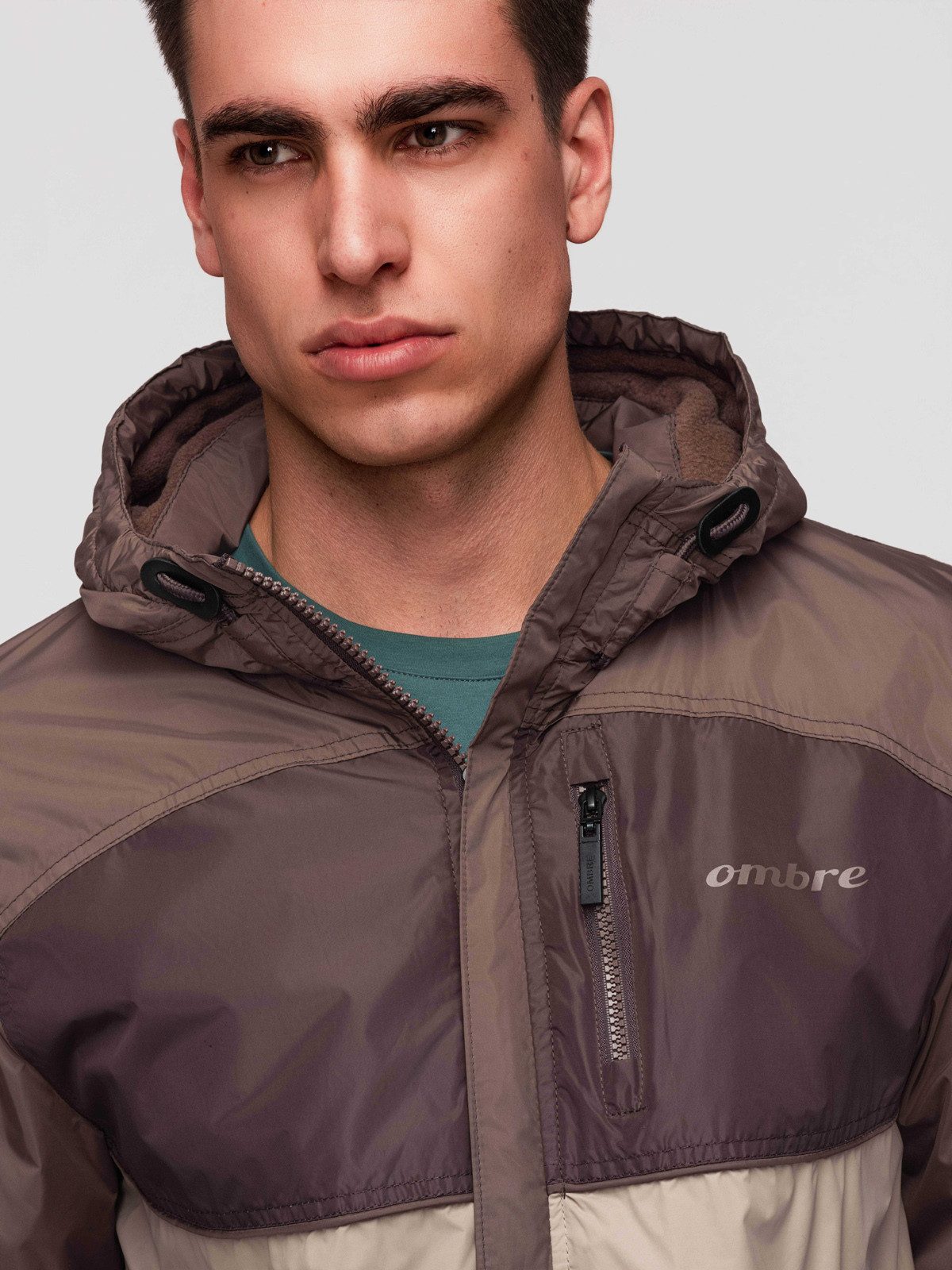 OMBRE Allwetterjacke Leichte farbige Herren-Sportjacke mit Fleece