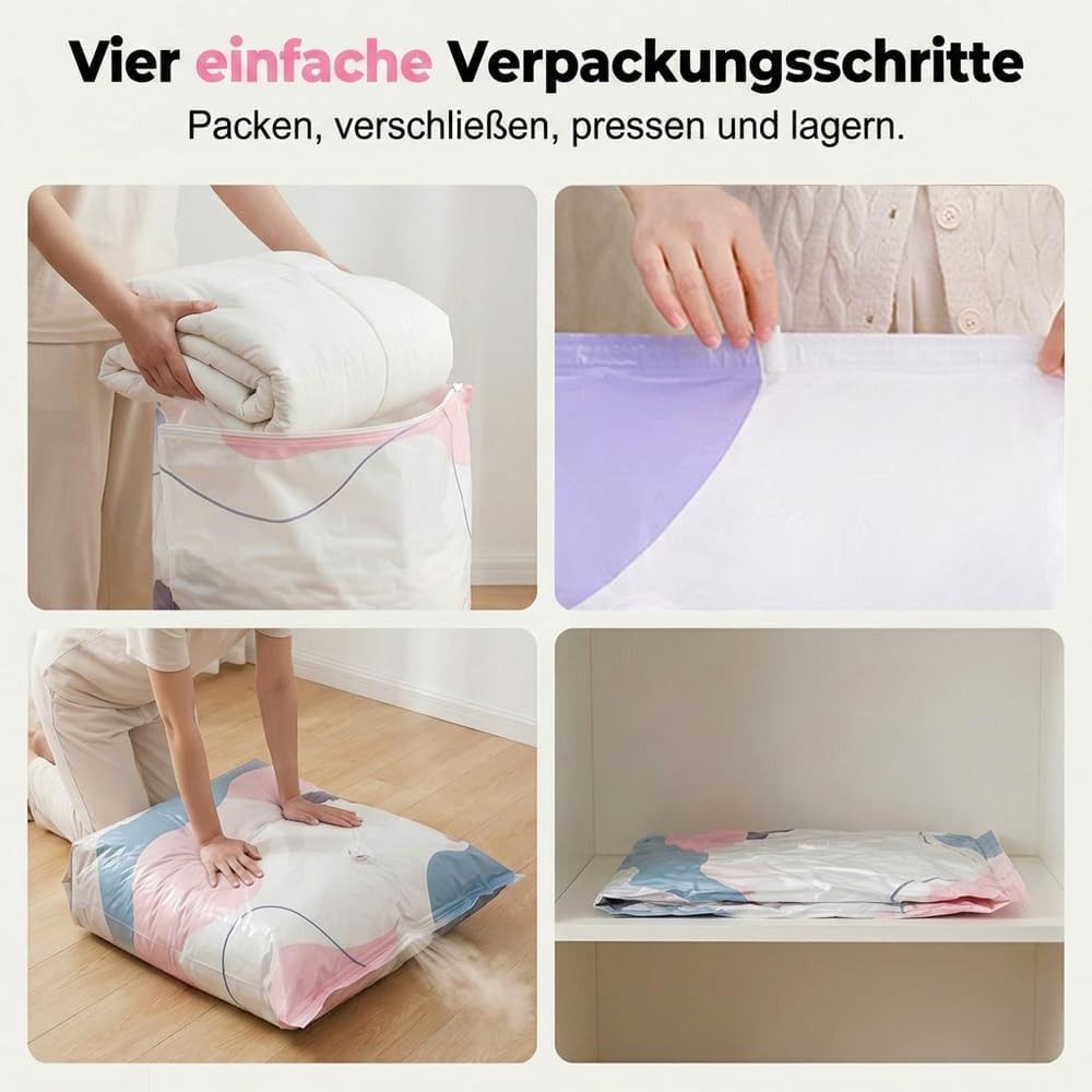 FELIXLEO Kleidersack 3er Vakuumbeutel Für Bettdecken Kleidung Kissen 100x80x30cm (6 St)