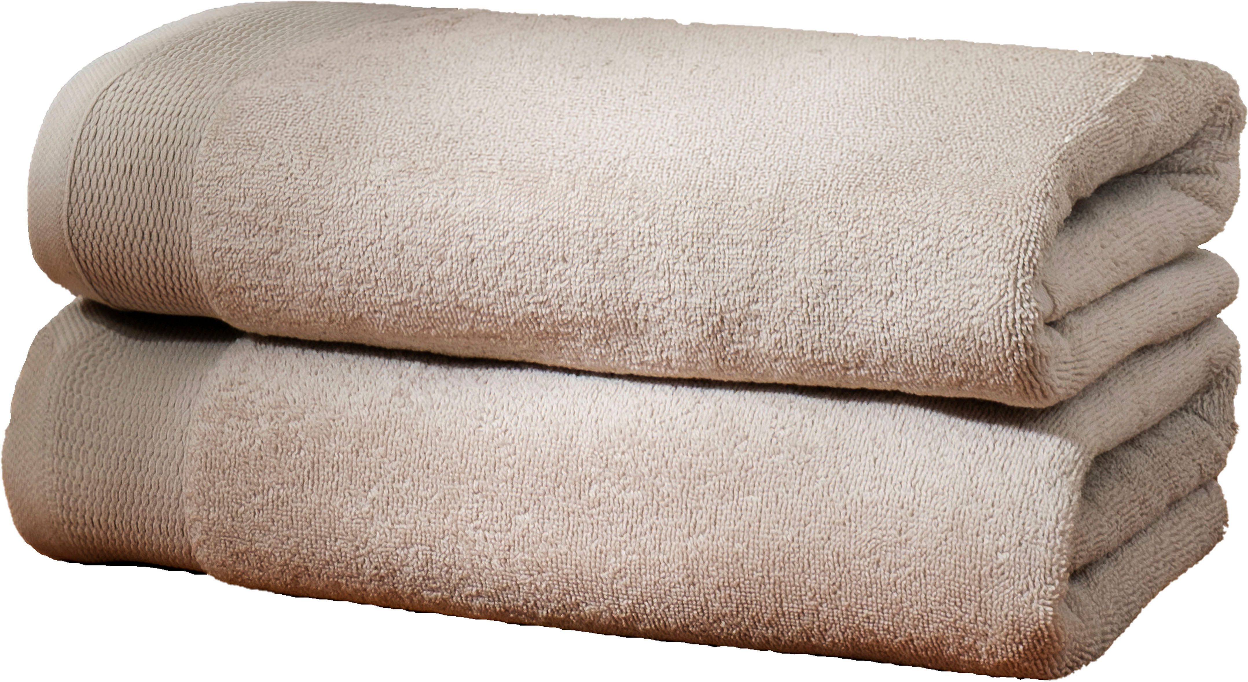 OTTO home Handtücher Fenya, flauschig und weich, Premium Handtücher, Duschtücher, 550gr/m², Webfrottier (2-St), mit Bordüre, Set, 100% Baumwolle, Hotel-Qualität, 5 Jahre Garantie