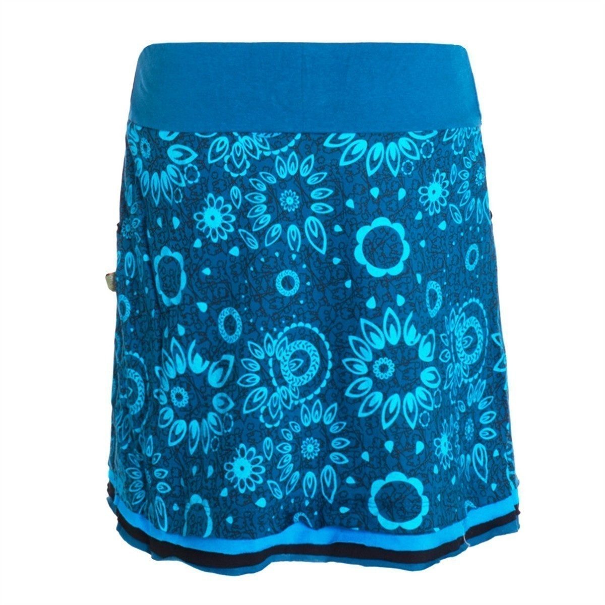 Vishes Minirock Damen Rock Baumwolle geometrisches Muster elastischer Bund günstig online kaufen