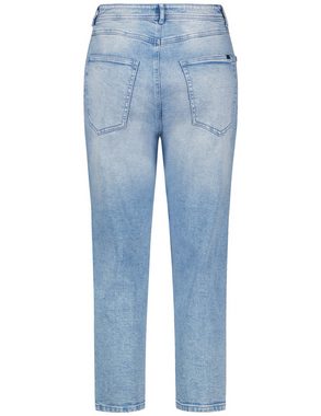 Taifun Stretch-Jeans 7/8 Jeans mit Strasssteinen Mom Fit