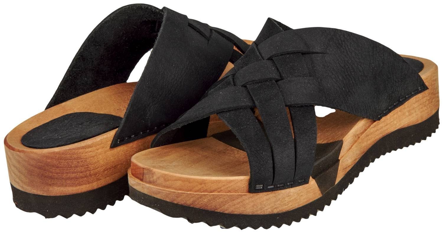 Clog Sandal Sanita Black Flex Wood Sanita Sport Salto