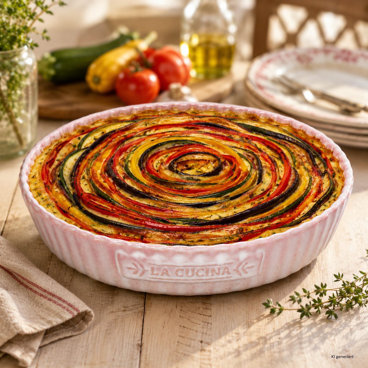 MamboCat Quicheform Bakery Rosa Quicheform Ø26cm Steingut Tarte Kuchenform Backform Pie – Bild 4 von 5
