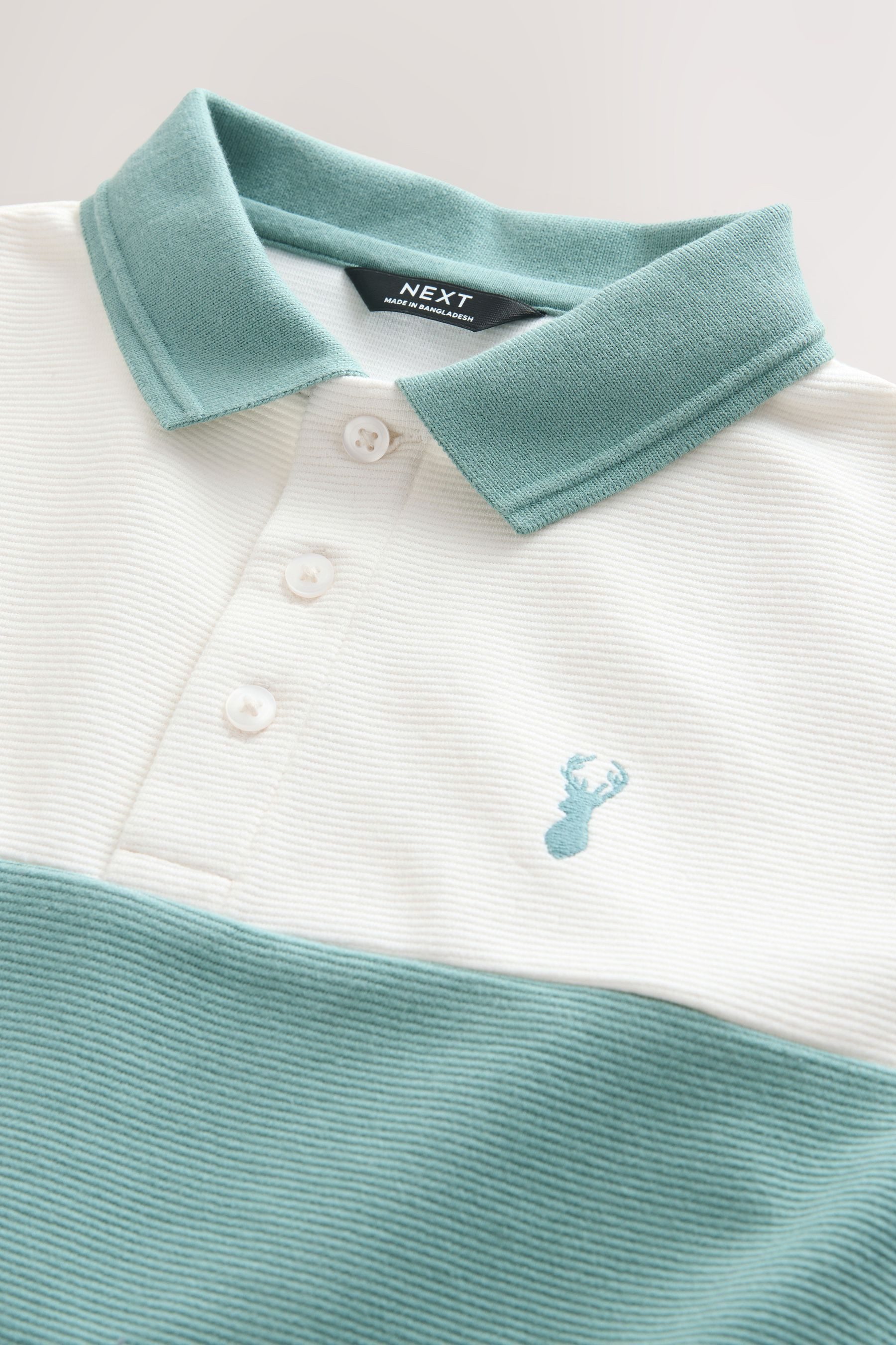 Next Poloshirt Strukturiertes Poloshirt mit Blockfarben (1-tlg)
