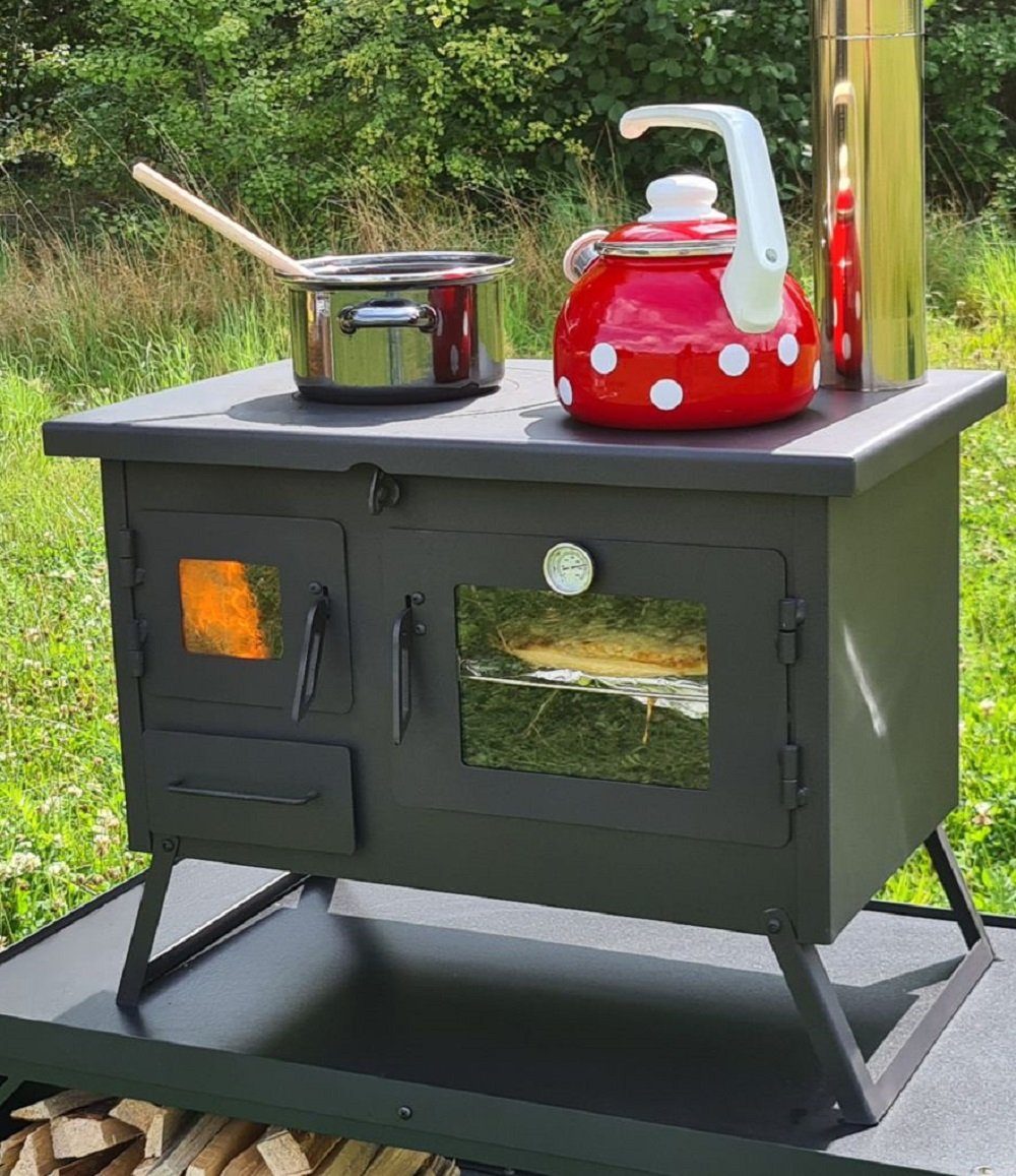 ECOfoxx Grillkamin Gartenherd ERNA - Kochen, Backen und Grillen im Garten - Notkocher