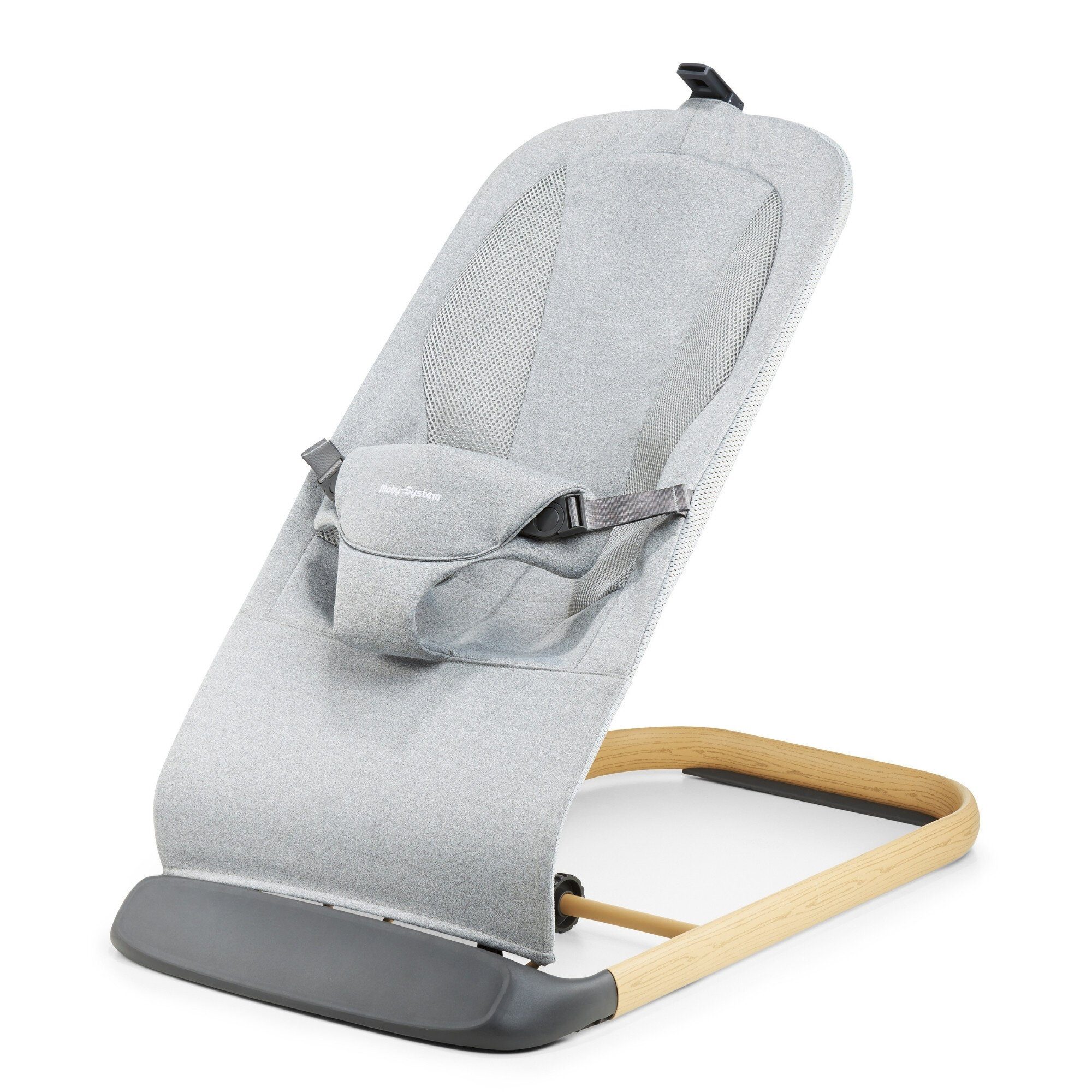 Moby-System Babywippe 2-in-1-Schaukelstuhl mit Einlage LILY - grau