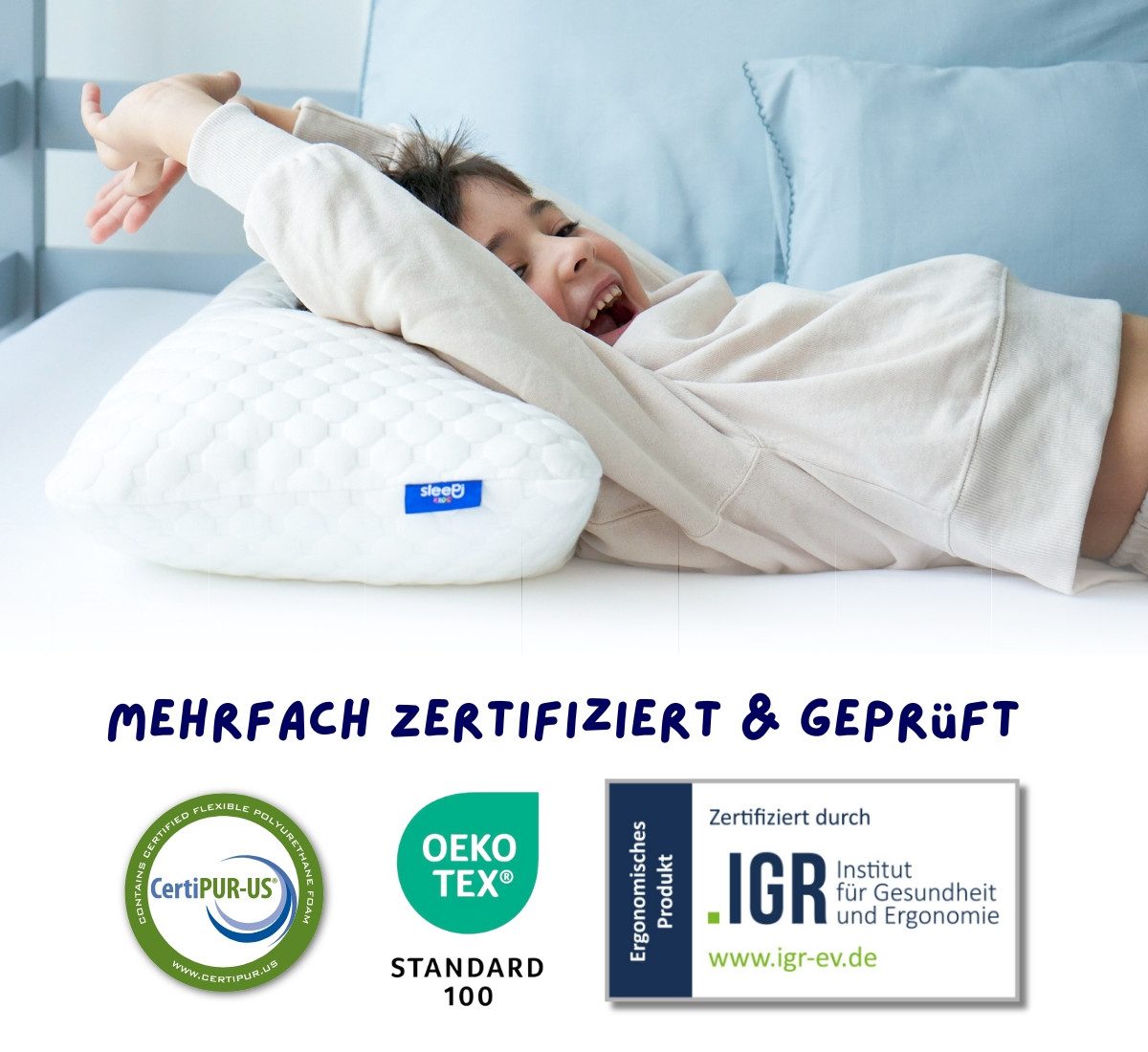 SLEEPI Kopfkissen Kids Cloud, Füllung: Schaumstoffwürfel, günstig online kaufen