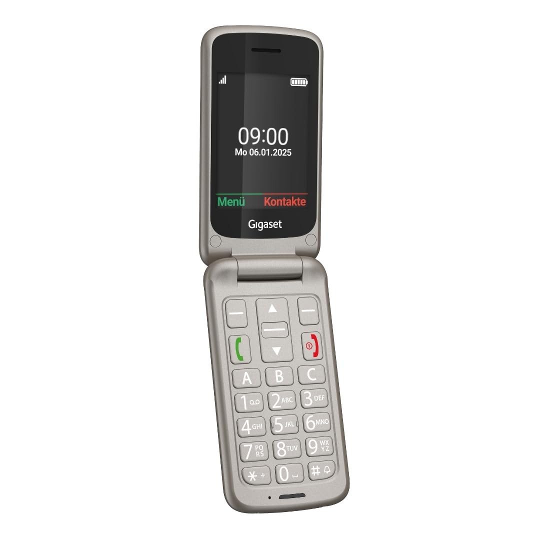 Gigaset GL 595 Titanium Seniorenhandy (Seniorenhandy mit großem Display, SOS-Taste & einfacher Bedienung)