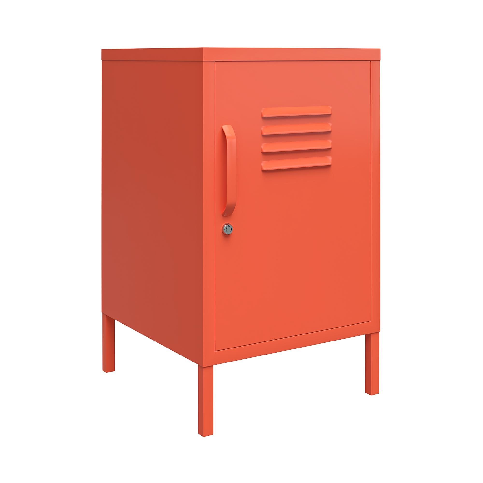 loft24 Nachtschrank Cache aus Metall im Spint-Look, abschließbar, Retro-Design orange