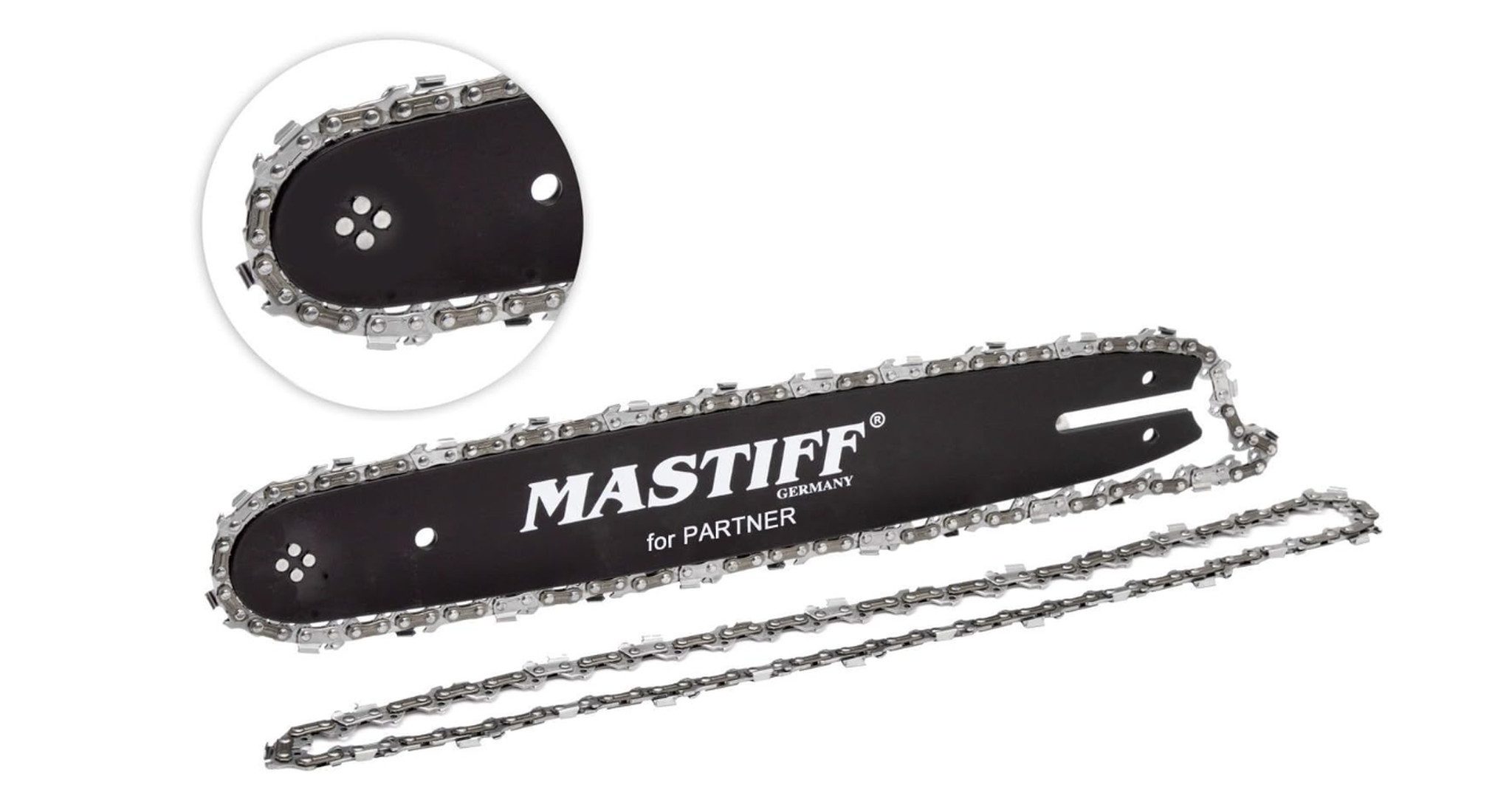 Mastiff Führungsschiene Schwert Partner + 2 Stk. Sägekette 40cm Kette 3/8"1,3mm