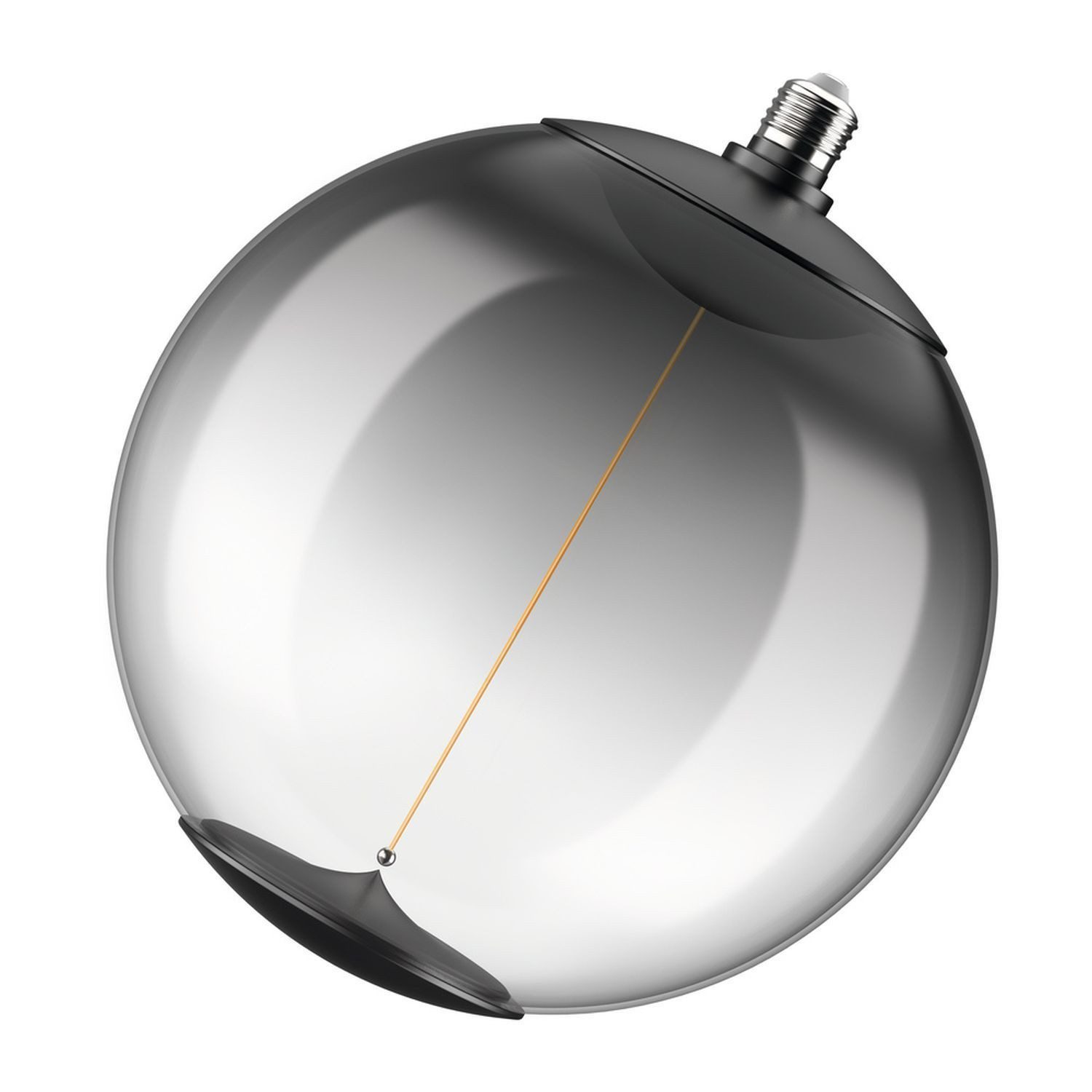 Licht-Erlebnisse LED-Leuchtmittel LAMP, E27, Warmweiß, XXL Lampe E27 Ø 28 cm 1800 K 400 lm Rauchgrau ultra-warmweiß dimmbar