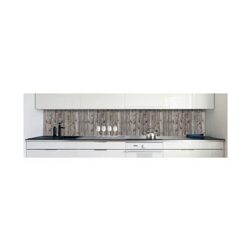 DRUCK-EXPERT Küchenrückwand Küchenrückwand Holzwand Grau Hart-PVC 0,4 mm selbstklebend
