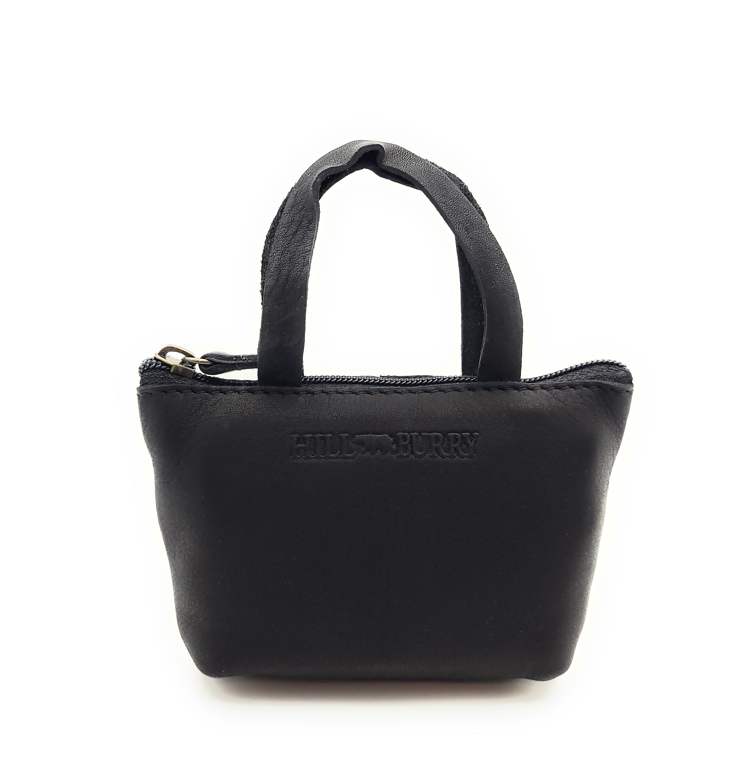 Hill Burry Schlüsseltasche Schlüsseletui Damen, Echtleder, Mini-Handtaschenform, Reißverschluss