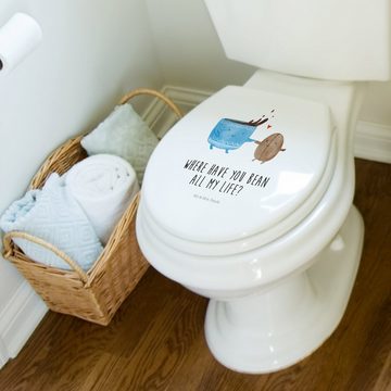 Mr. & Mrs. Panda WC-Sitz Kaffee Bohne - Weiß - Geschenk, Tiere, Toilette, lustige Sprüche, Zuf (1-St), Leises Schließen