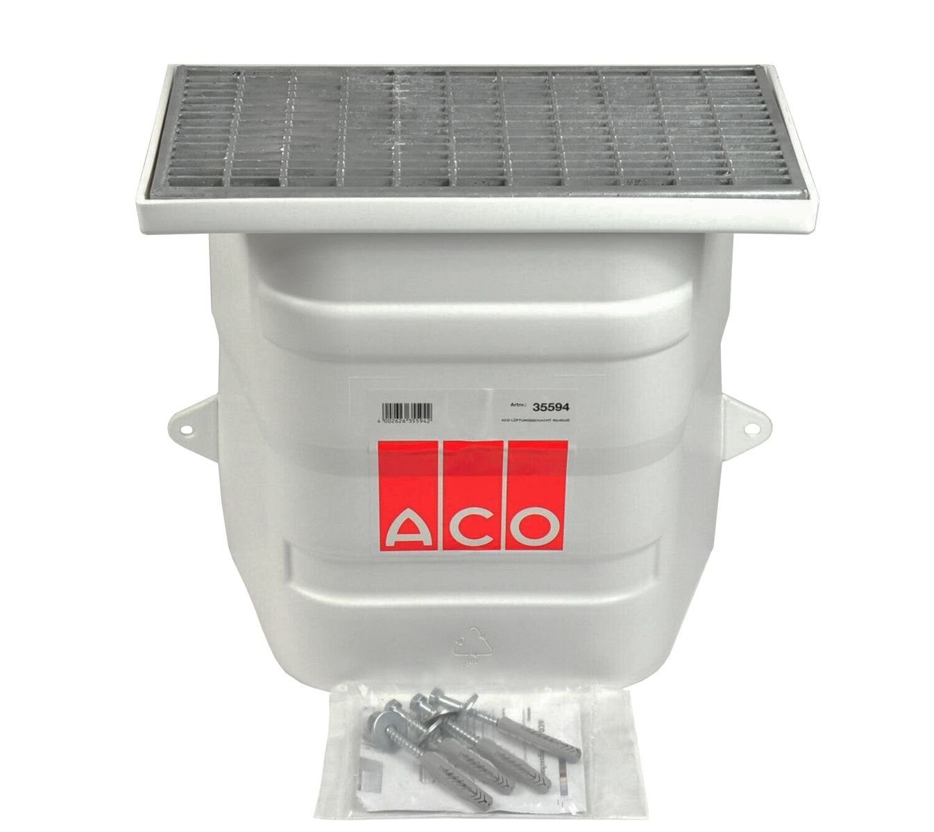 ACO Severin Ahlmann GmbH & Co. KG Lüftungsschacht 40x40cm Lüftungsschacht ohne Boden + Maschenrost 30/10, 40x20x40 cm, 3-St., begehbar, inkl. Montageset, einfacher Einbau