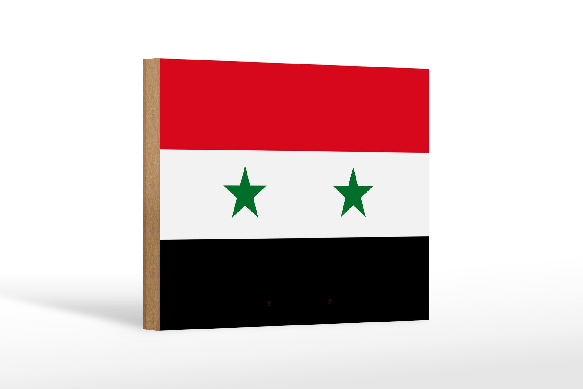 Femer GmbH Holzbild Flagge Syriens 18x12 cm Flag of Syria, Flaggen (1 St), Glatte Holzfaserplatte (MDF), vorn beschichtet