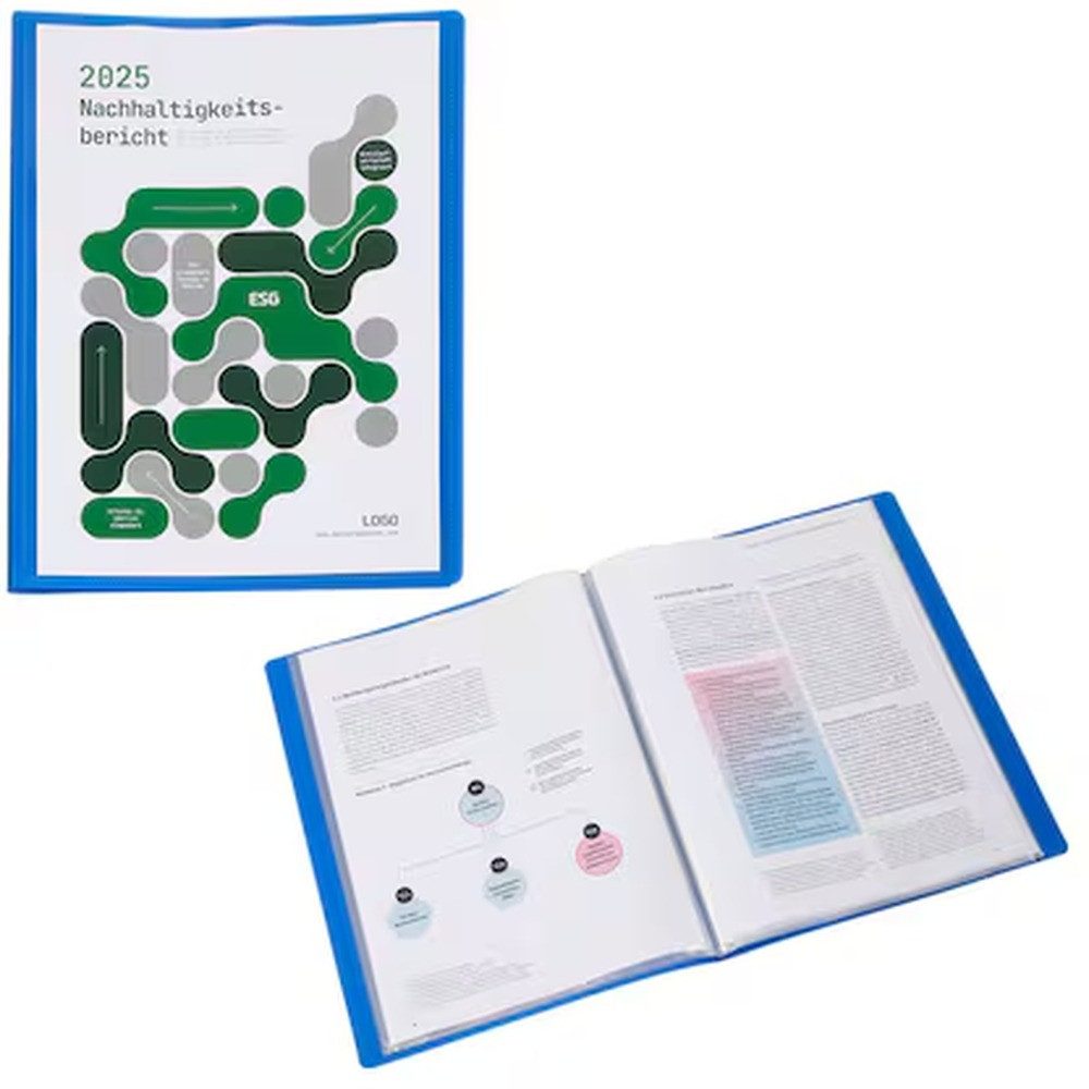 PAGNA Präsentationsordner PAGNA Office Sichtbuch DIN A4, 20 Hüllen blau