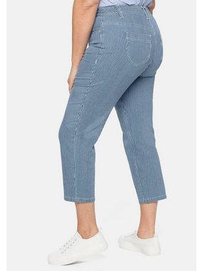 Sheego Stretch-Jeans Große Größen in 7/8 Länge, mit Allover-Streifen