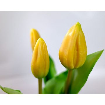 Kunsttulpe Gelbe Tulpen im Topf künstlich, 25cm, DekoTown