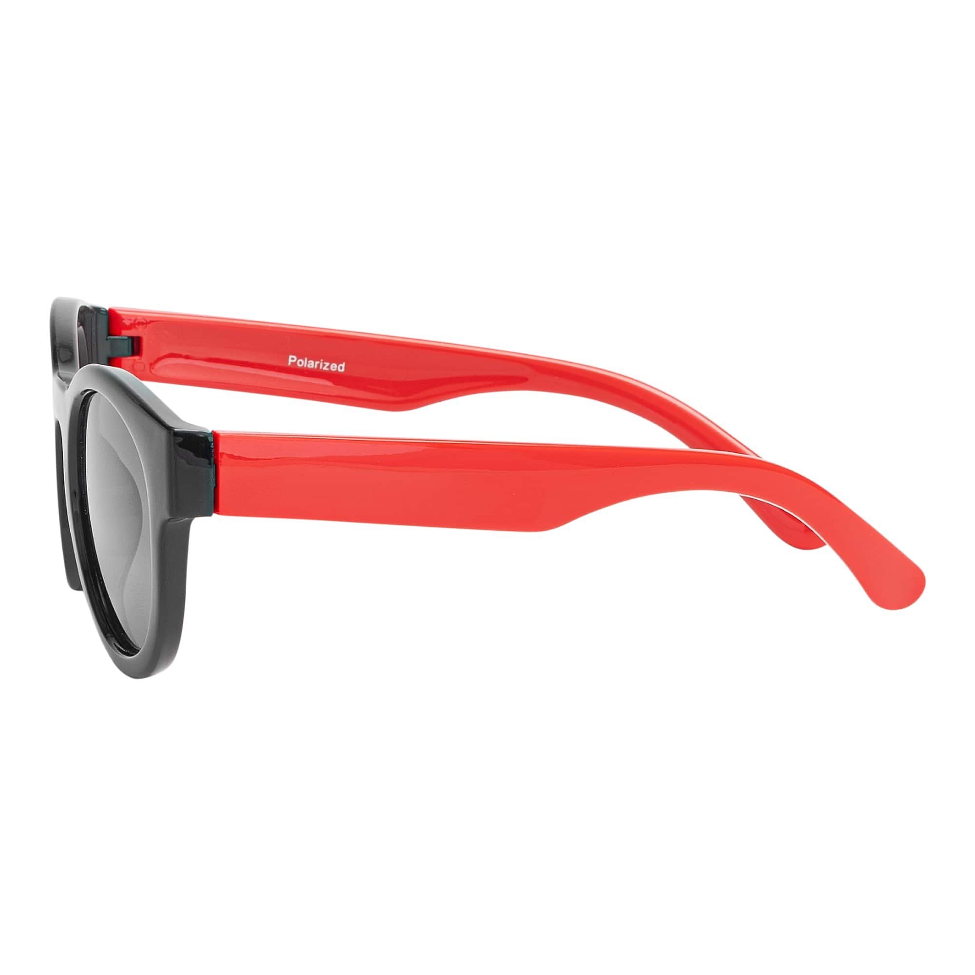 Wayfarer (1-St) Kinder polarisierten Aviator Schwarz-Rot Linsen Eyewear mit Stil BEZLIT Sonnenbrille Mädchen
