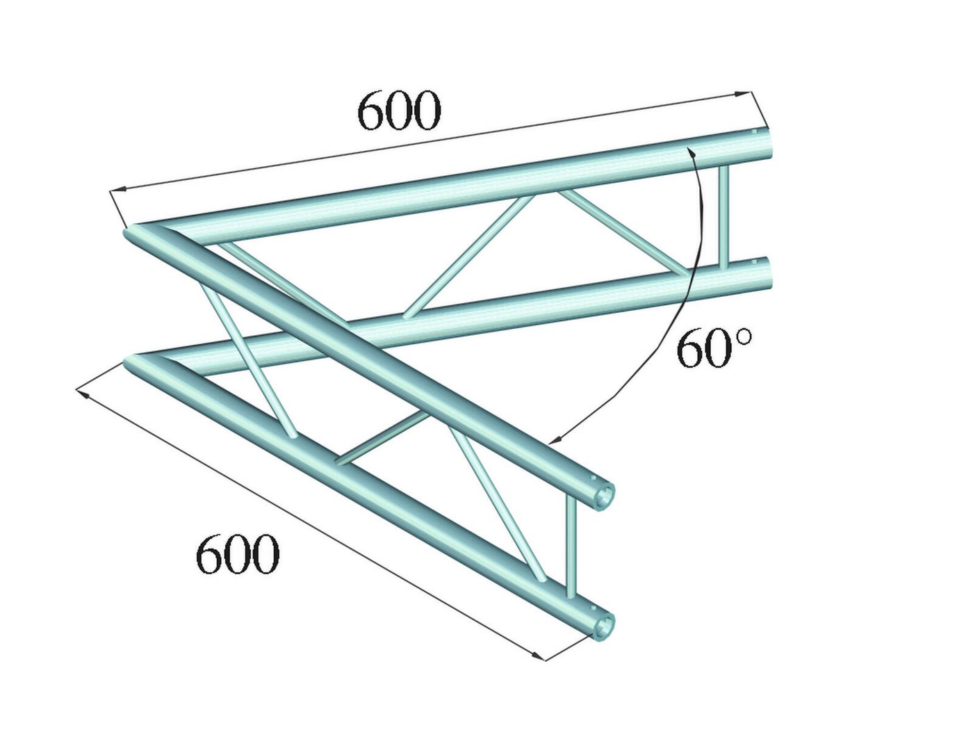 Thumbnail - Alutruss Rahmentraverse ALUTRUSS DECOLOCK DQ2-SPAC20V 2-Weg Ecke 60° sw
