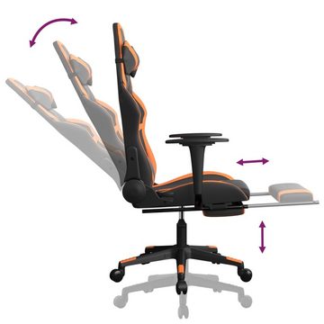 vidaXL Bürostuhl Gaming-Stuhl mit Fußstütze Schwarz und Orange Kunstleder