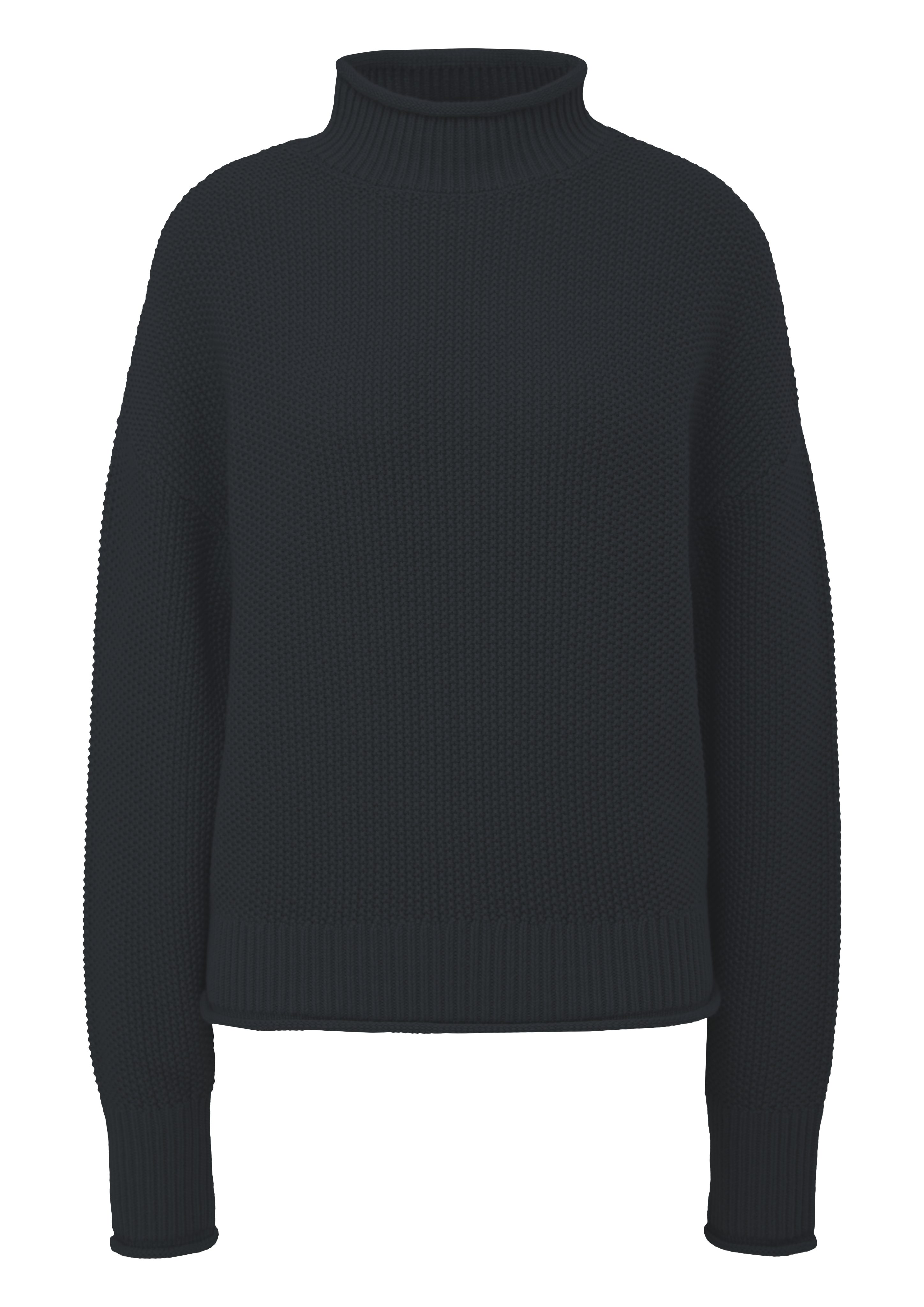 QS Strickpullover Mit Ajour-Detail - Stehkragen Pullover