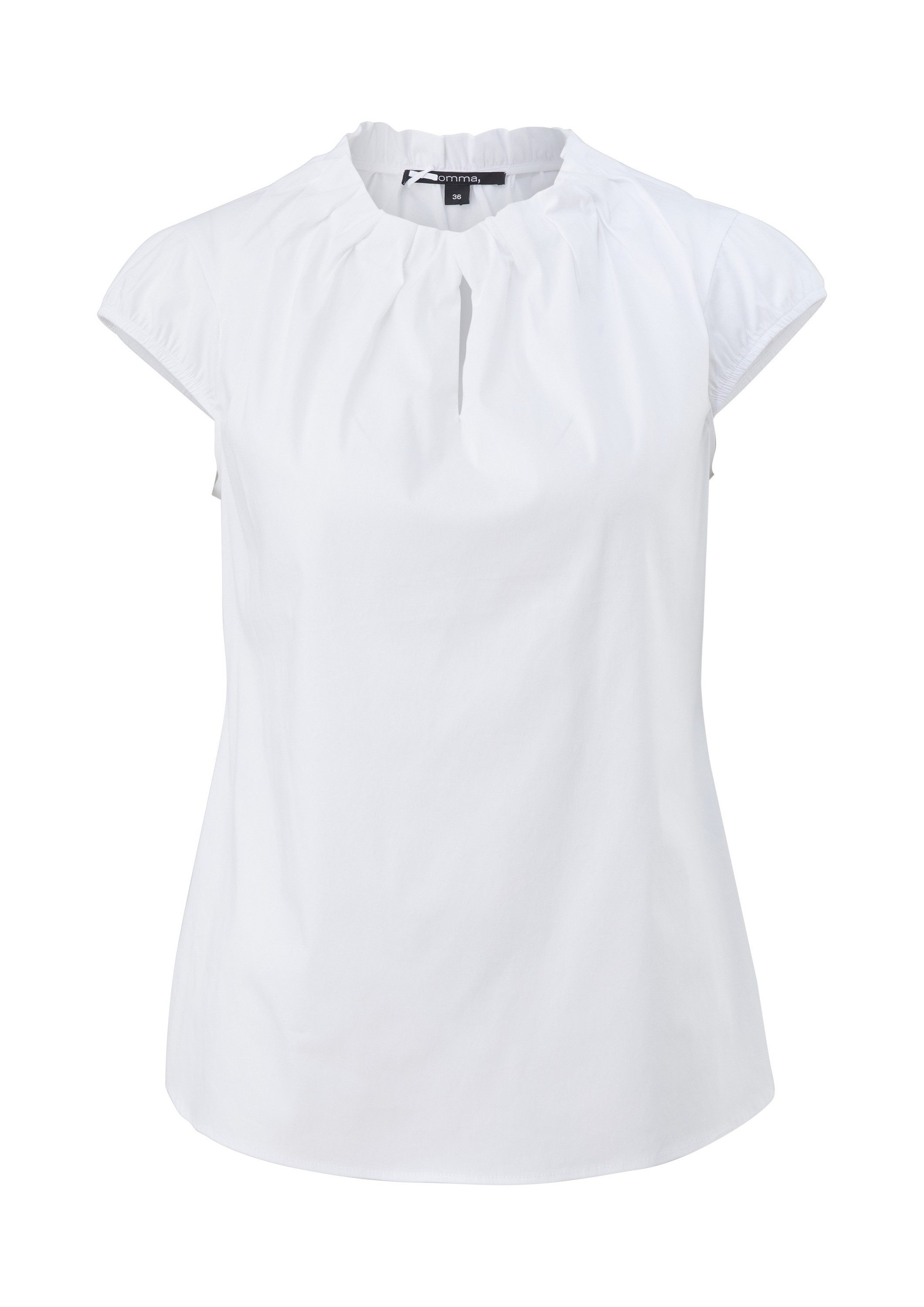 comma Kurzarmbluse Bluse Feminine Baumwollbluse