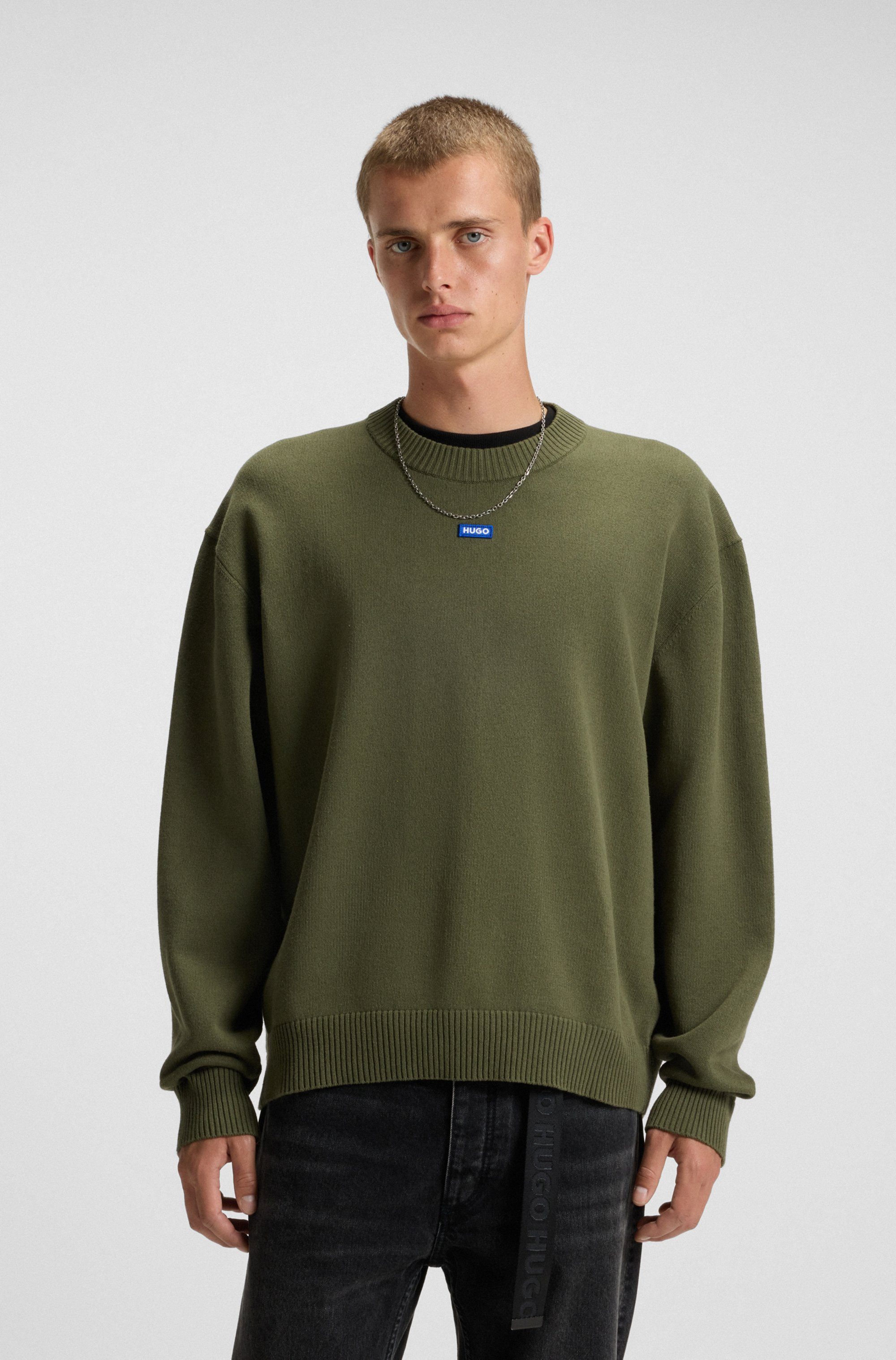 HUGO Blue Rundhalspullover San Casey relaxed günstig online kaufen
