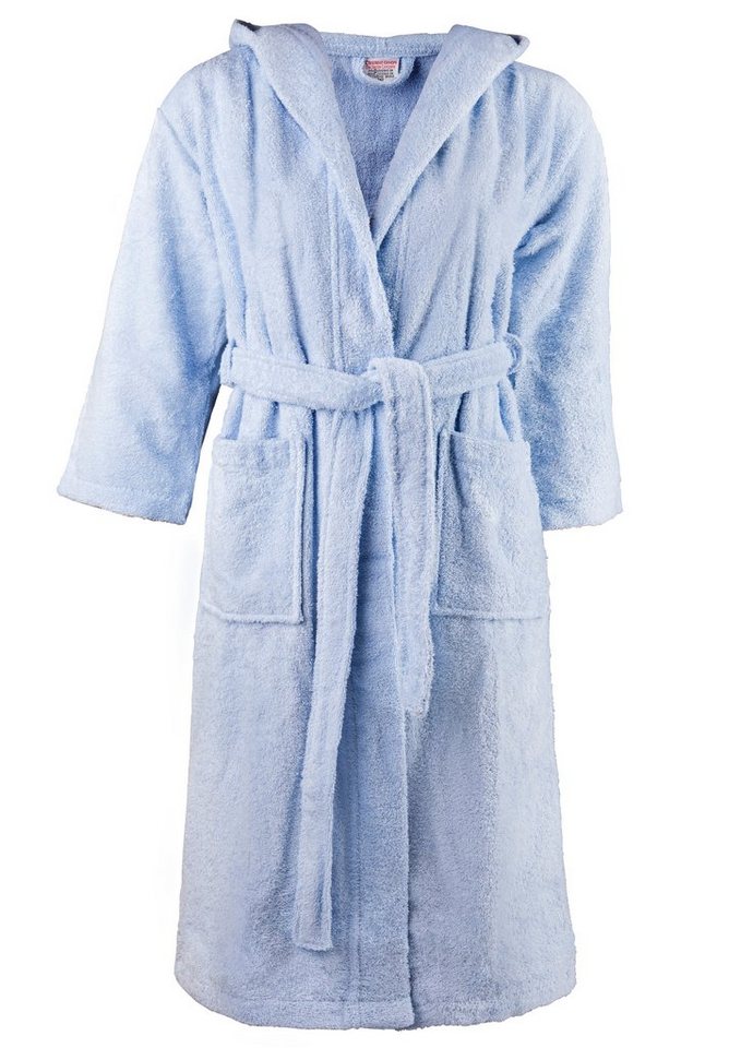 Clinotest Kinderbademantel aus Frottee – Weicher Bademantel mit Kapuze aus 100% Baumwolle, Kapuze, Bindegürtel, saugfähig und flauschig, ideal für Jungen und Mädchen