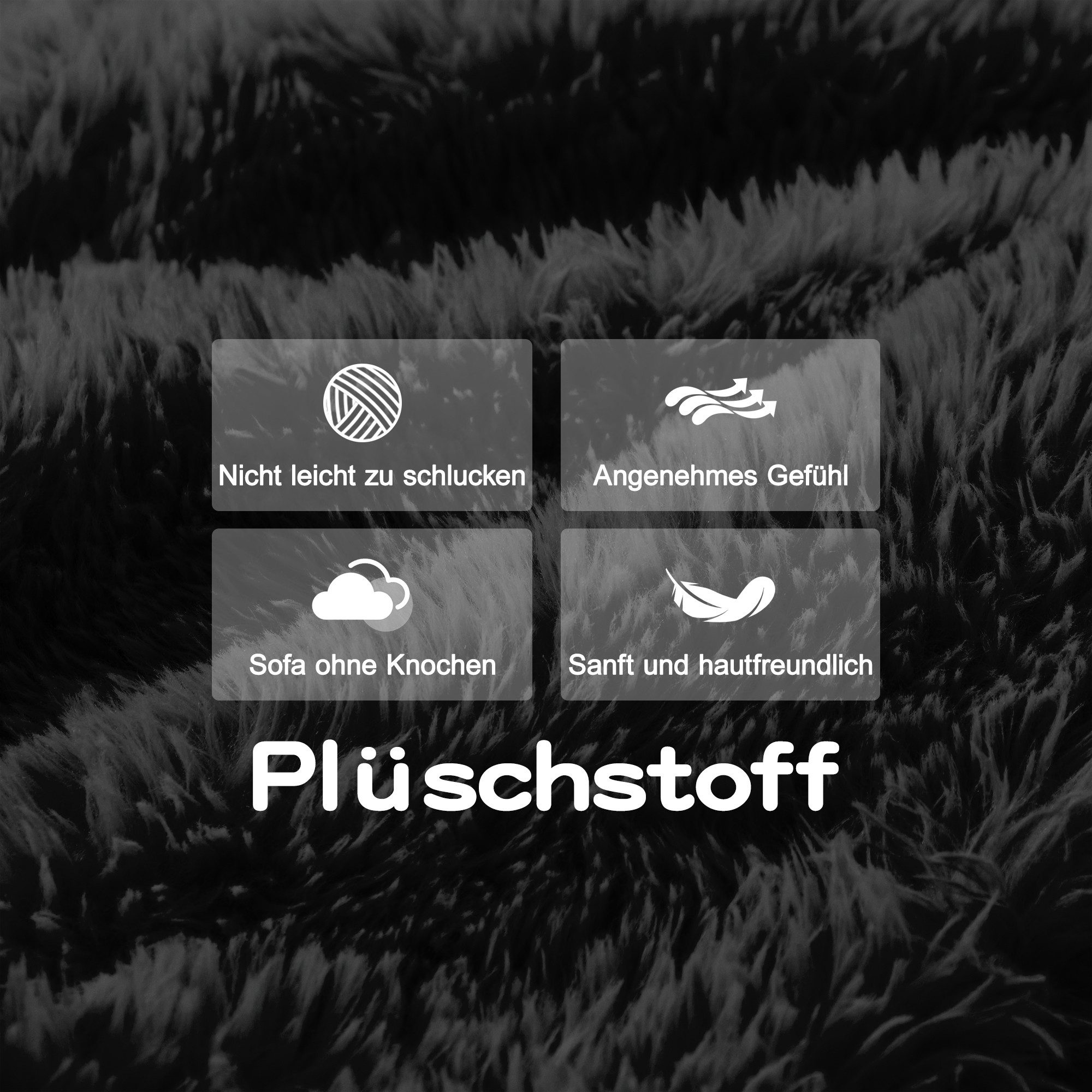 ANYSUN 3-Sitzer Modulares 3-Sitzer Sofa Schlafsofa mit Tiefensitz, Weiches Premium-Plüschsofa mit ergonomischem Cloud-Komfort, Sofa Plüsch,modular,Cloud Sofa, keine Montage,mit Kissen.montagefrei