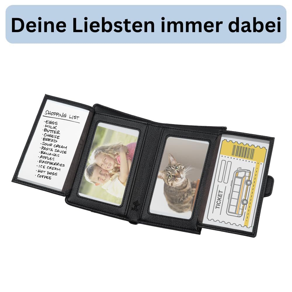 Frentree Geldbörse Damen Portemonnaie RFID Schutz herausnehmbares Etui medium (7 sichtfenster, Geldbeutel mit Reißverschluss und Scheinfach), Geschenkbox