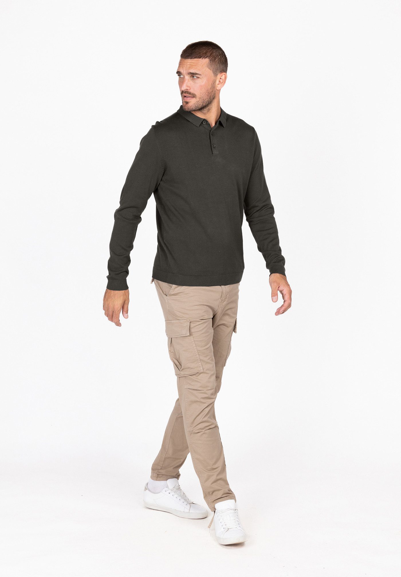 Key Largo Stehkragenpullover MST KLPISA polo button günstig online kaufen