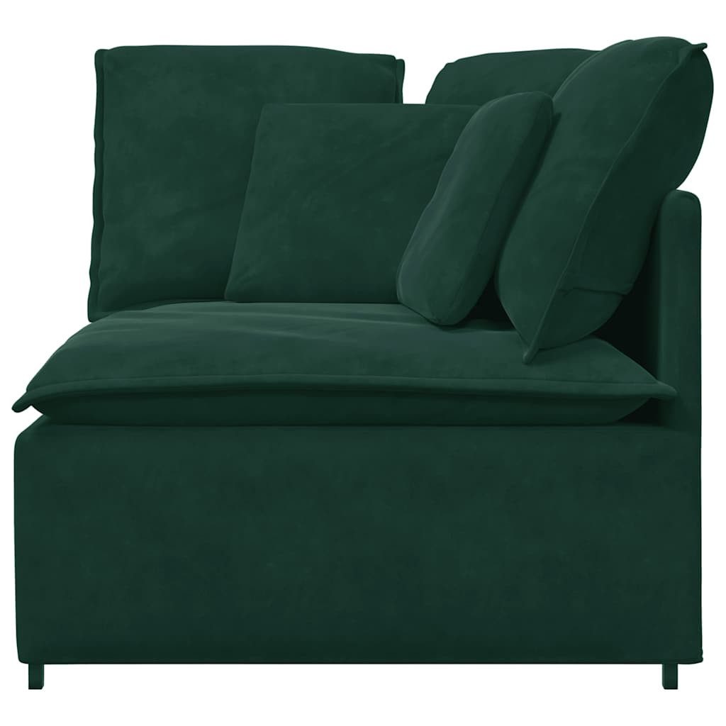 vidaXL Sofaelement Modulares Sofa Eckmodul mit Kissen Dunkelgrün 100 cm