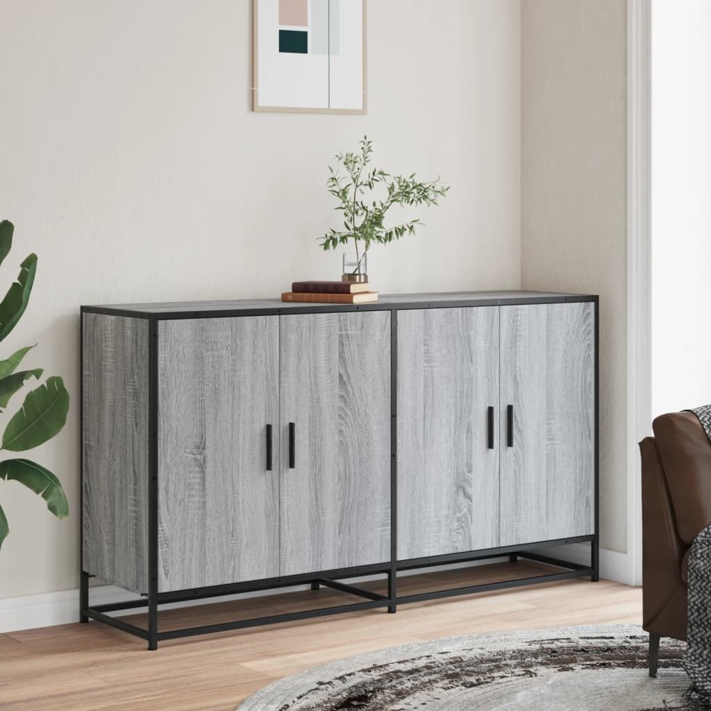 vidaXL Sideboard Sideboard Grau Sonoma 134x35x76 günstig online kaufen