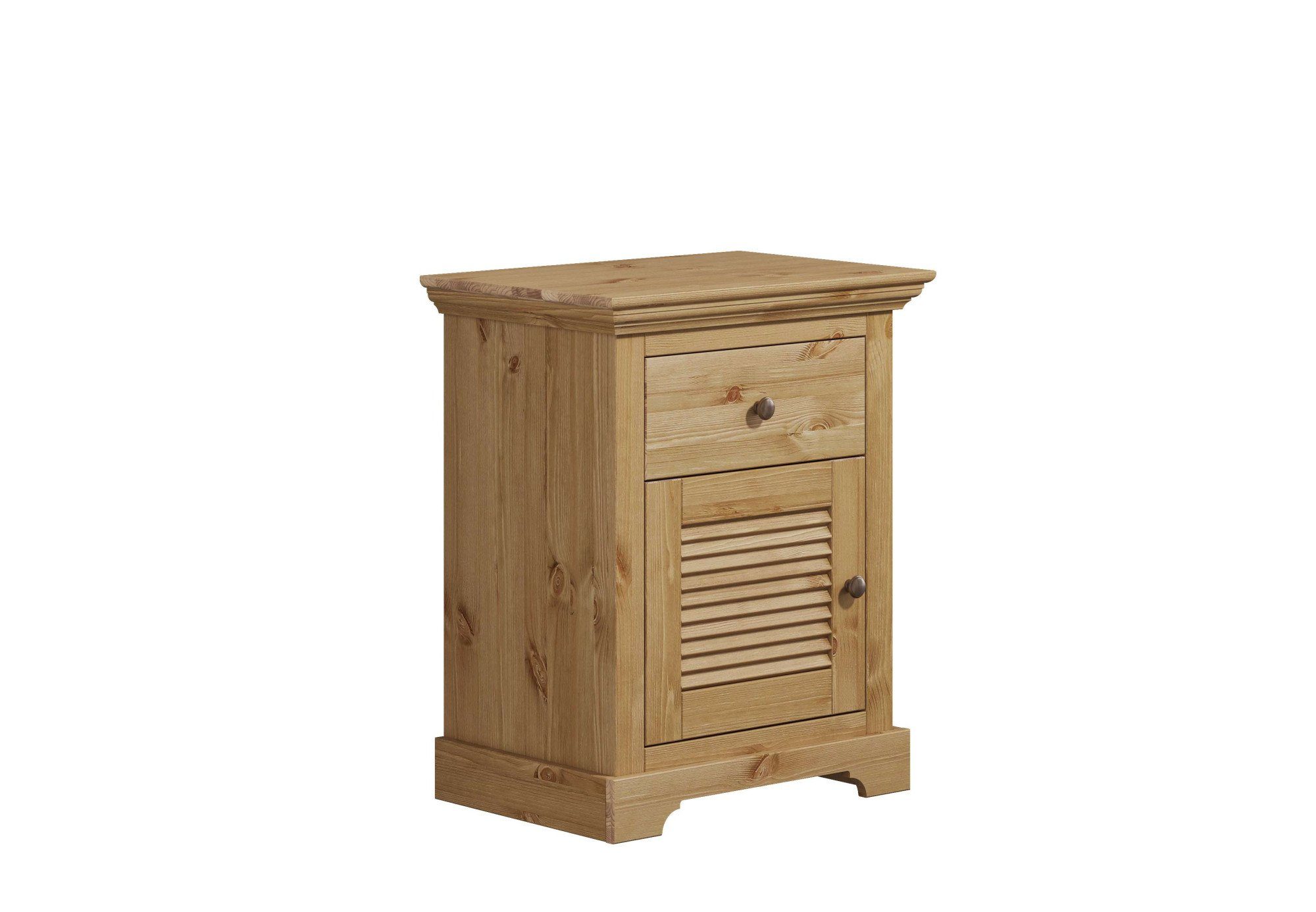 OTTO home Nachtkommode Rauna, Landhausstil, edles Design mit Lamellen und Kassetten, 2 Farben (B/H/T 56/69/39cm), FSC® zertifiziertes Kieferholz, massive Qualität mit viel Stauraum